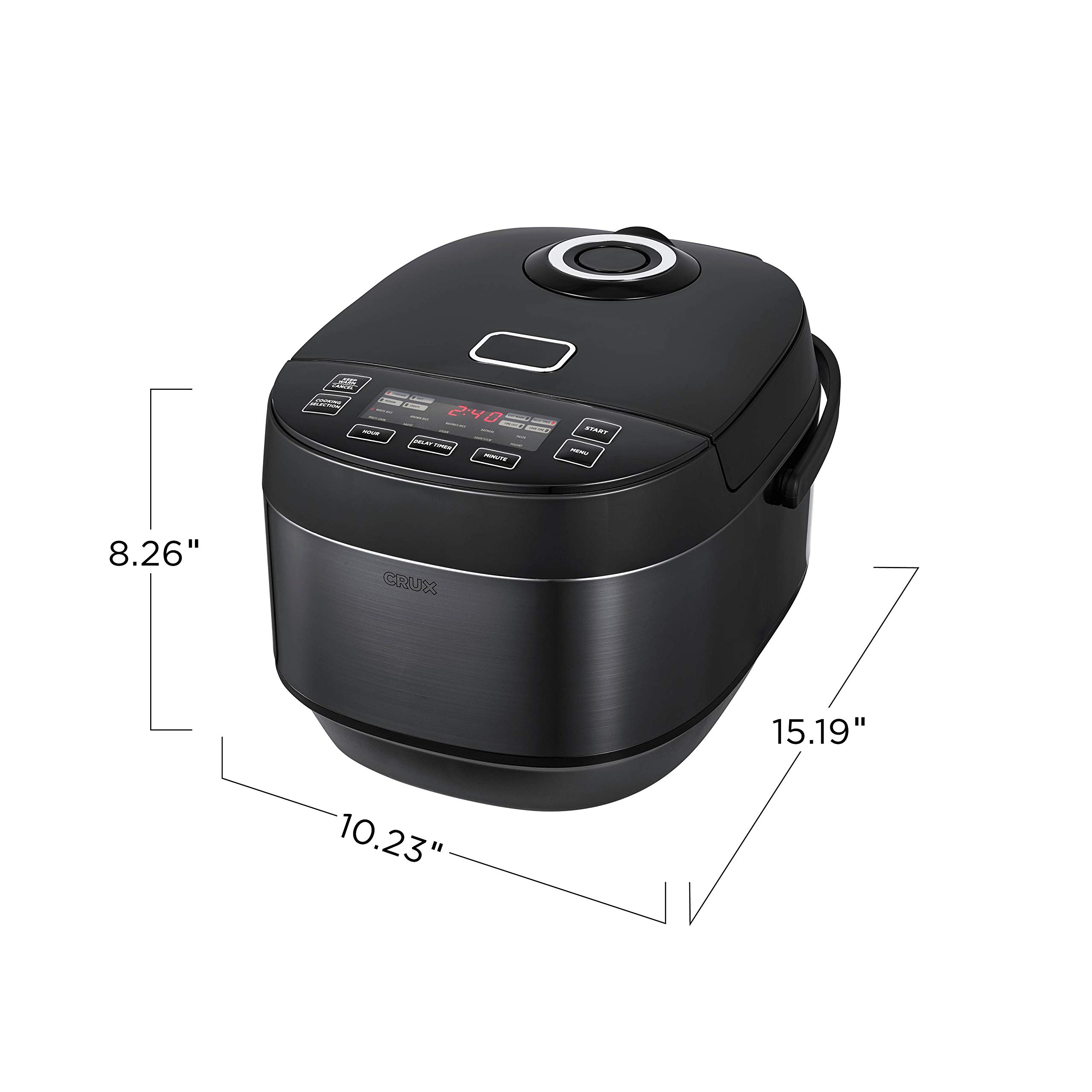 **CRUX 20-Cup Induction Rice Cooker & Multi-Cooker – Electric Food Steamer, Slow Cooker, Stew Pot – One-Pot Healthy Meals – Dishwasher Safe Non-Stick Inner Pot – Perfect for Family Dinners, Meal Prep & Large Gatherings – Black**