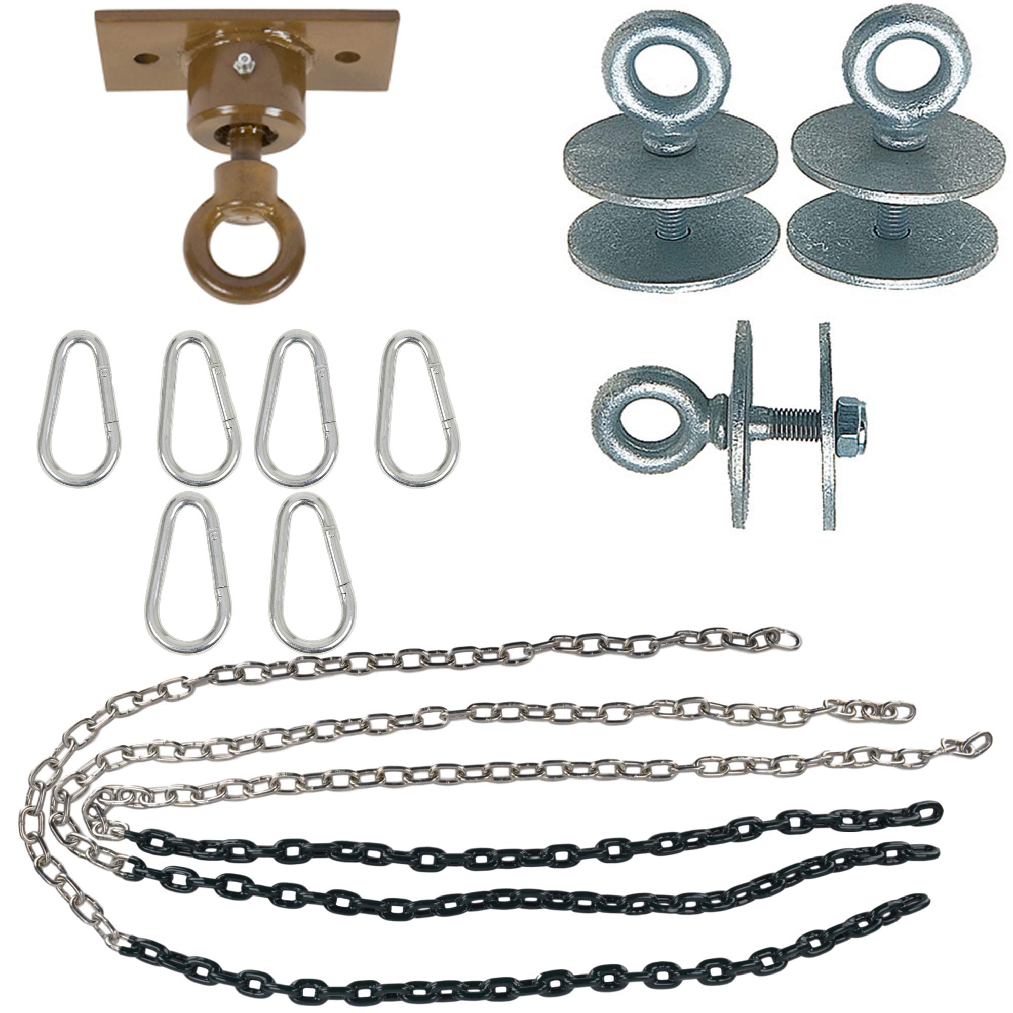 **Heavy Duty Tire Swivel Kit for Swing Sets - Green with SSS Logo Sticker | Outdoor Play Equipment, Backyard Swing Accessories, Kids Playground Gear**