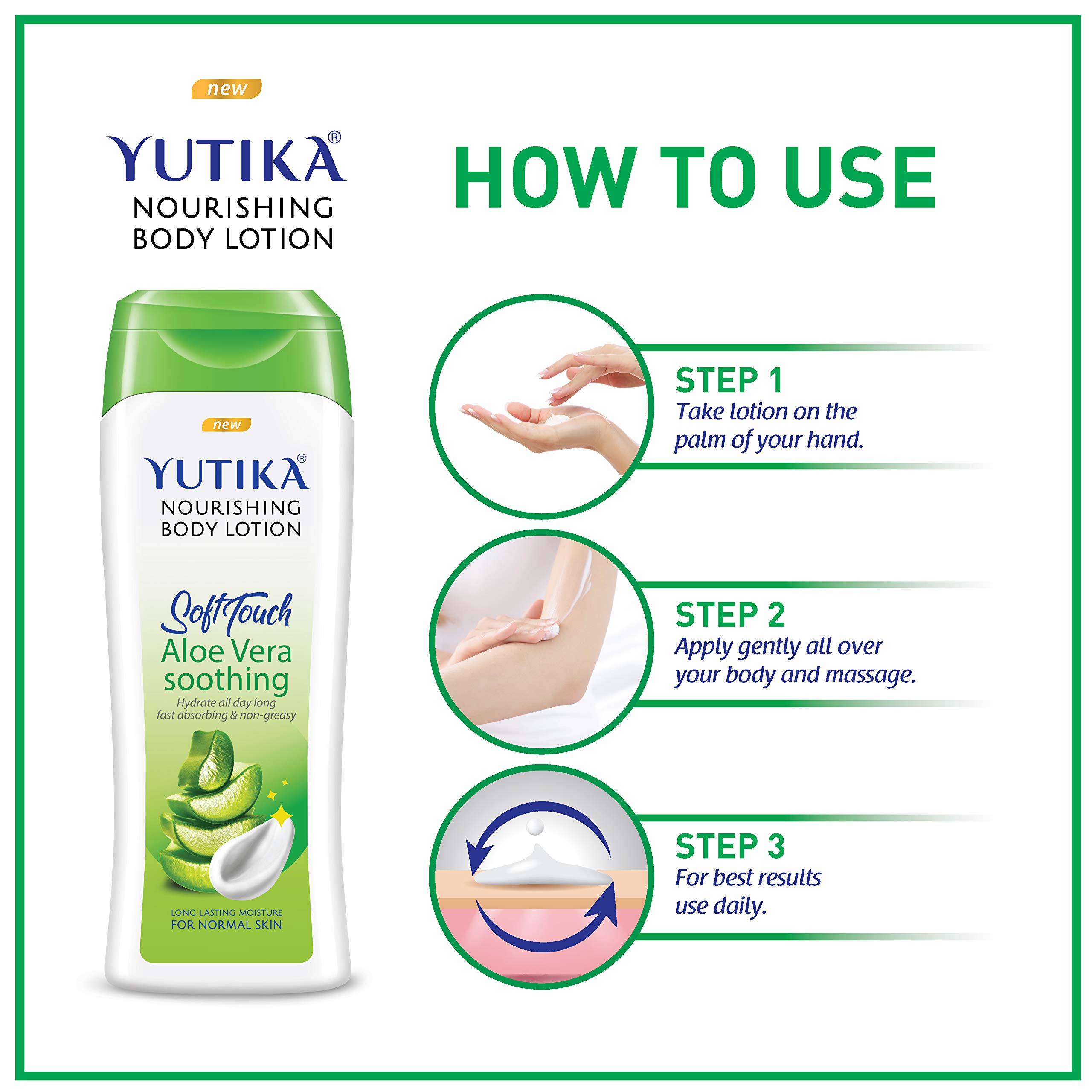 Yuthika Aloe Vera Body Lotion 300ml with SPF 30 Sunscreen 100ml - UVA/UVB Protection, Moisturizing & Nourishing Lotion for Women & Men - Perfect for Daily Hydration & Sun Protection at Home, Work or Outdoor Activities