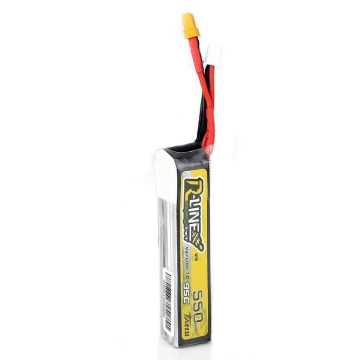TATTU R-Line 550mAh 95C 3S1P LiPo Battery Pack with XT30 Plug (Long Version) - High Performance RC Drone Battery for FPV Racing and Aerial Photography