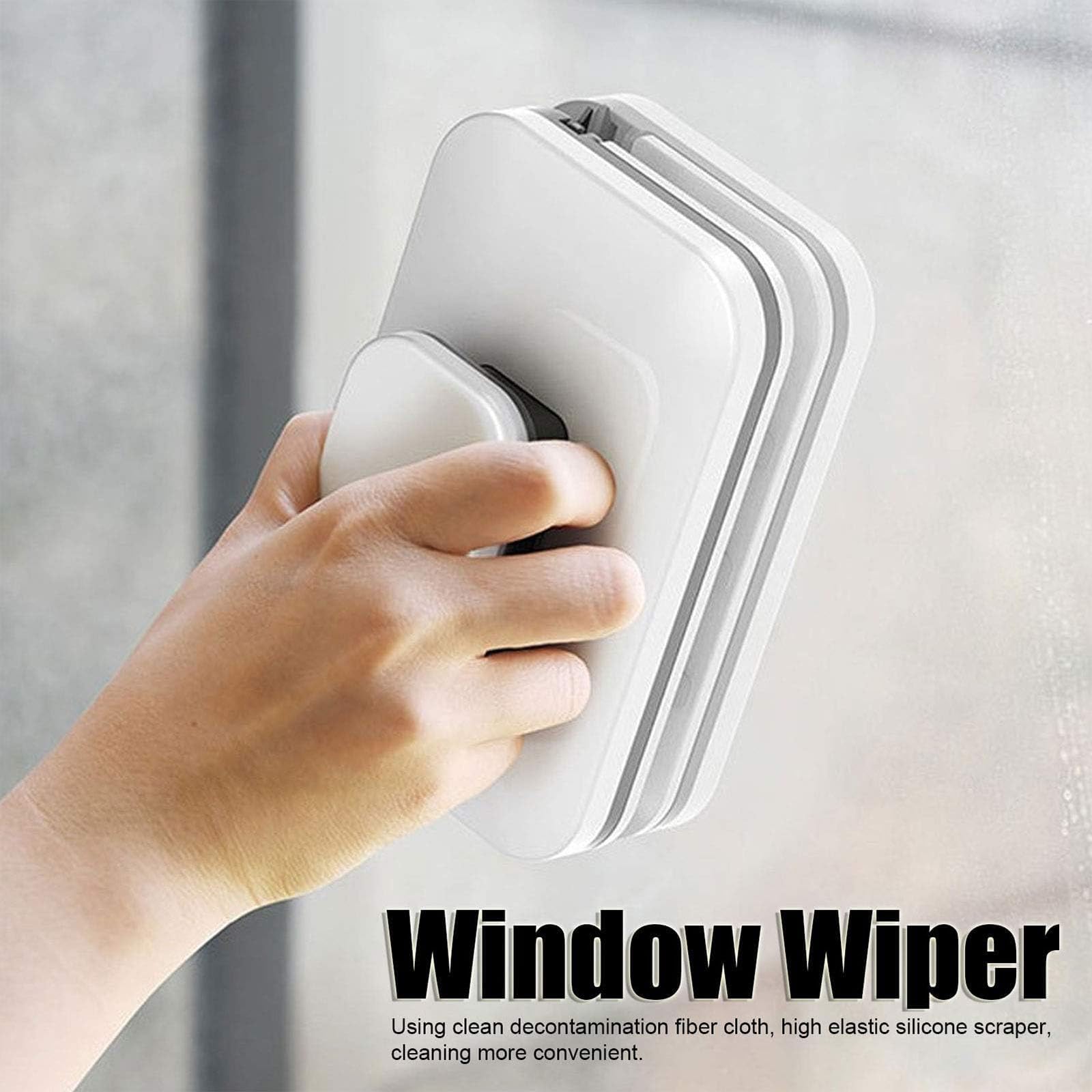 Vopetroy Magnetic Car Windshield Cleaner - Double Sided Window Cleaning Tool for Cars, Trucks & RVs - Easy Reach Windshield Wiper for Safe Driving in Rain & Snow (1 Set)