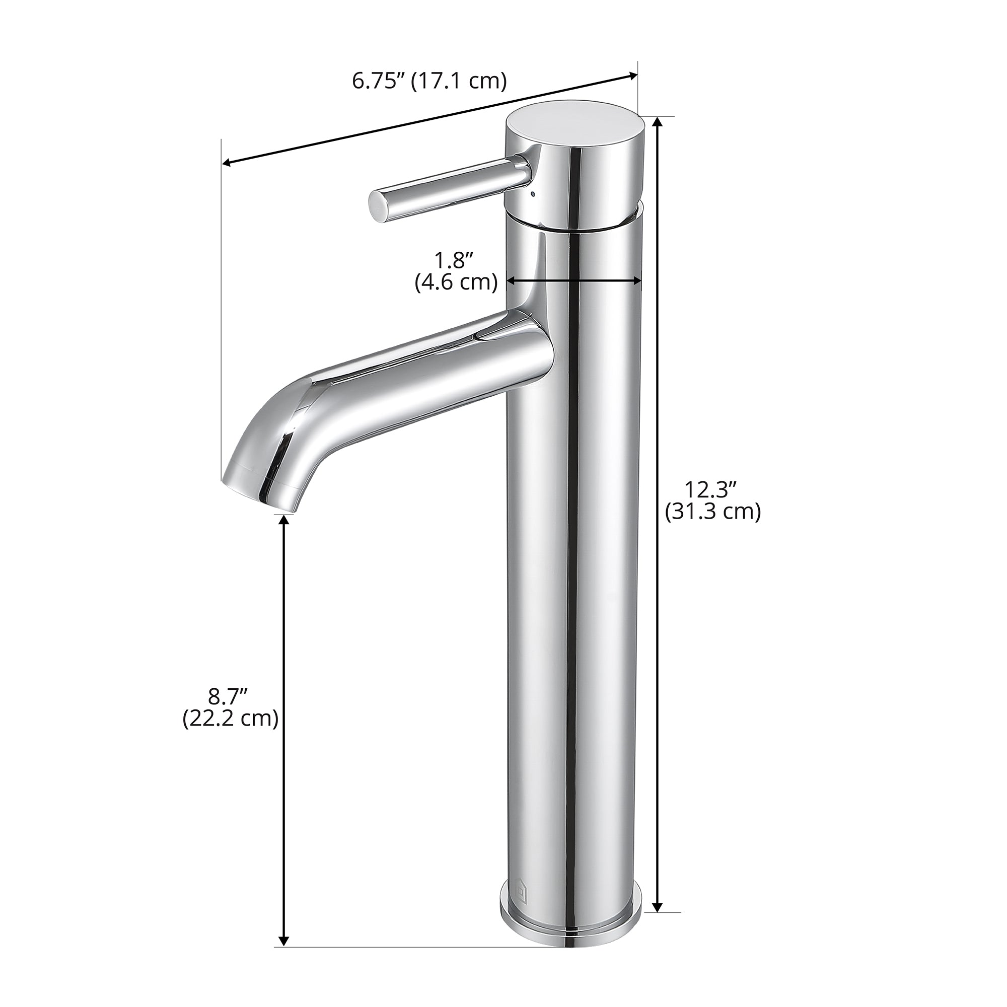 Ancona Argenta Chrome Vessel Bathroom Faucet - Modern Single Hole Bath Sink Faucet for Vessel Sinks, Perfect for Bathroom Vanity and Powder Room Decor