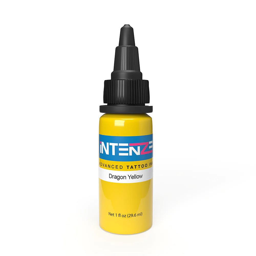 Premium Dragon Yellow Tattoo Ink by Intenze - 1oz Bottle for Professional Tattoo Artists - Vibrant & Long-Lasting Color - Ideal for Tattoo Studio & Body Art Projects