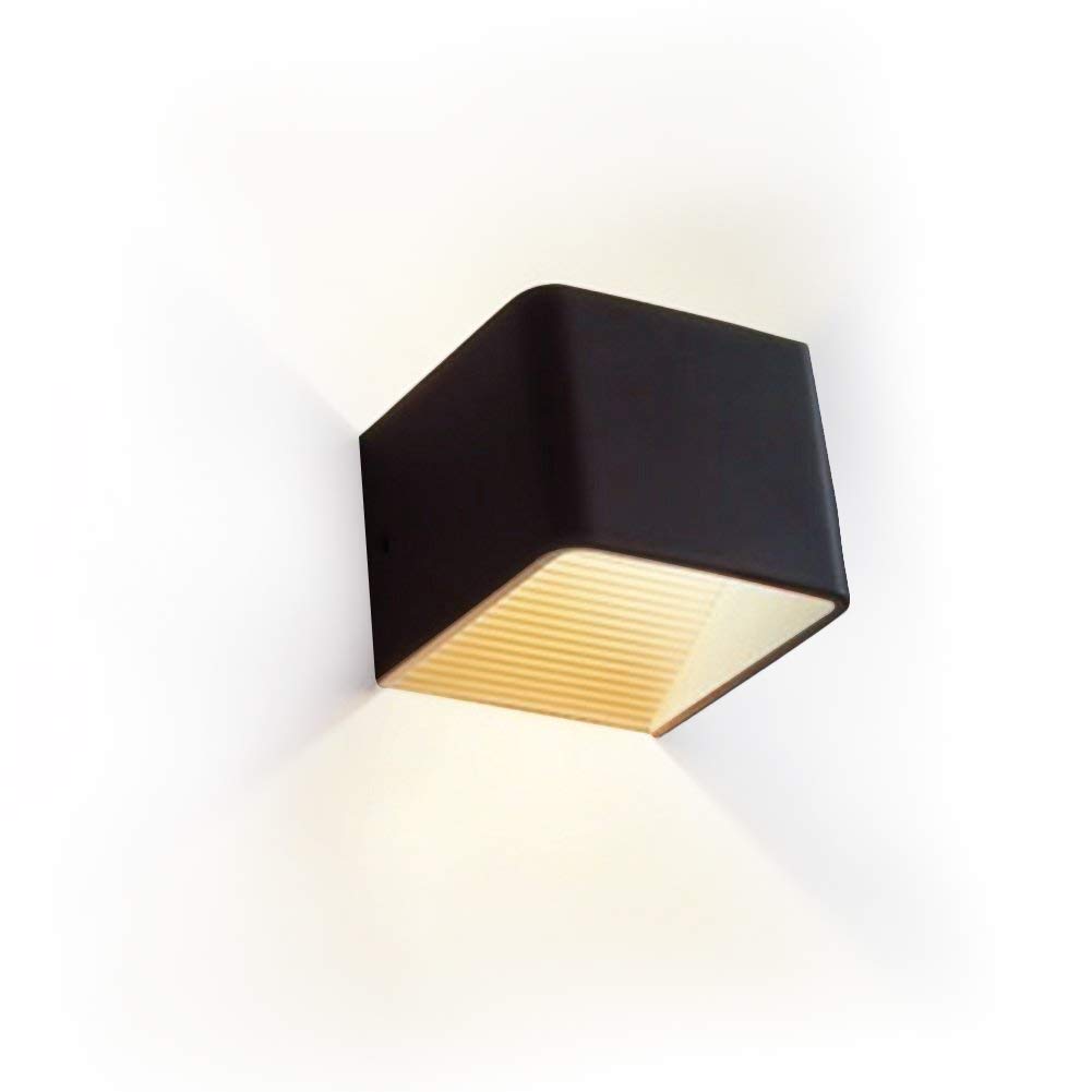Modern 5W LED Wall Sconce - Black Up/Down Wall Light with Warm White Glow for Bedroom, Hallway & Corridor Lighting | Indoor Wall Mounted Lamp for Cozy Ambience & Energy Saving Home Decor