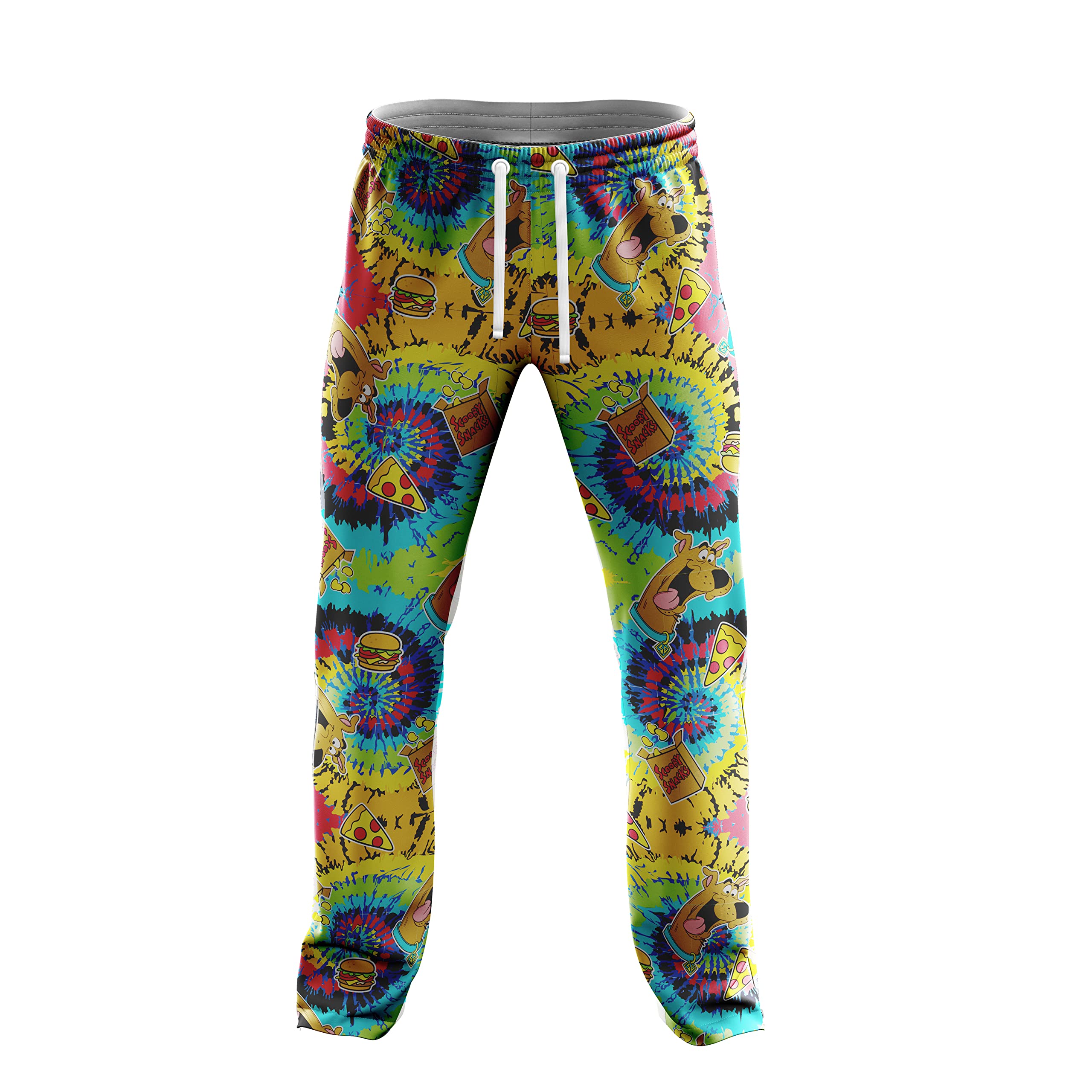 Scooby-Doo Men's 3-Piece Lounge Set - Tie Dye T-Shirt, Pants & Socks with Scooby Snacks Print (Sizes S-XL) | Cozy Pajama Outfit for Cartoon Fans, Sleepwear & Casual Home Wear