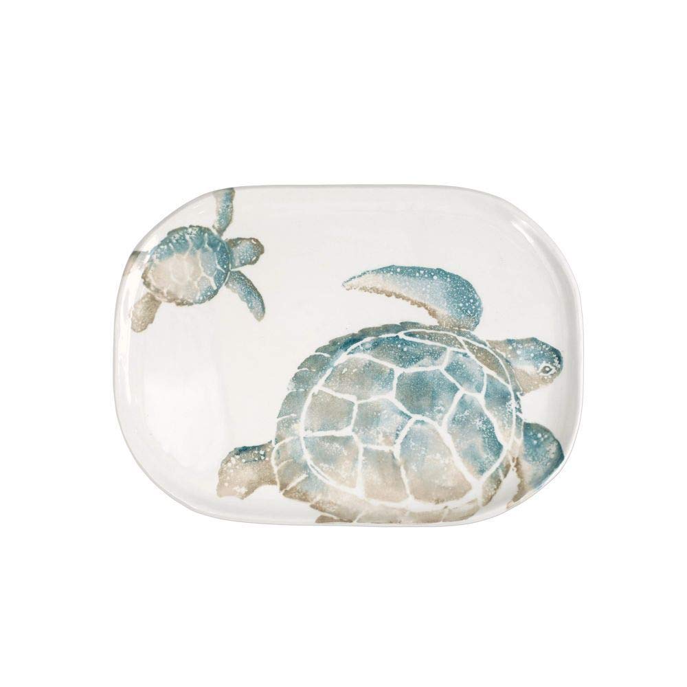 Vietri Tartaruga Rectangular Tray - Terra Bianca Ceramic Serving Platter for Dining, Table Decor & Hosting Essentials - Perfect for Appetizers, Cheese Boards & Entertaining Guests