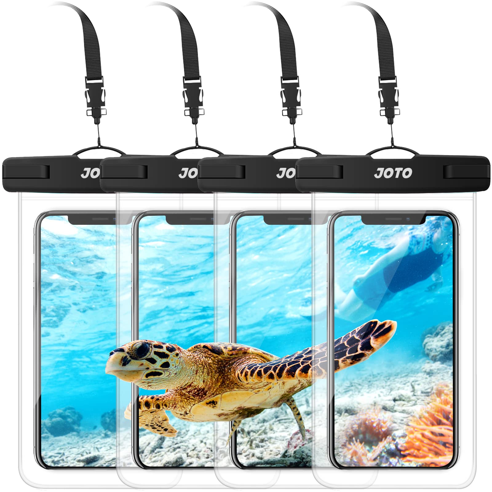 JOTO Waterproof Phone Pouch IPX8 - Universal Waterproof Case & Dry Bag for iPhone 15/14/13/12/11 Pro Max/XS/XR/X/8 & Galaxy S23/S22/S21/S20 & Pixel (Up to 7