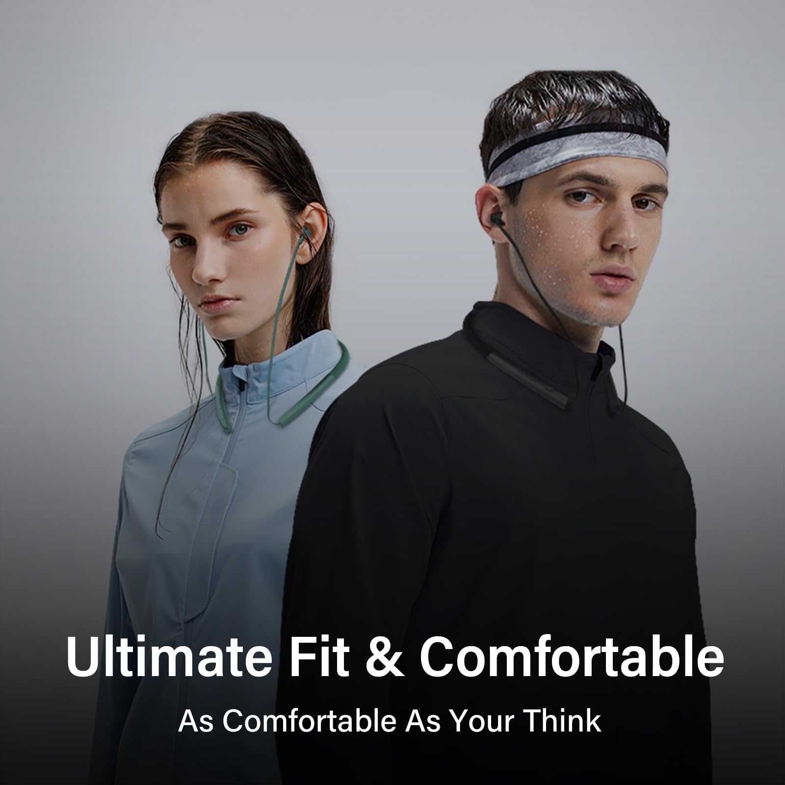 Wireless Bluetooth Earbuds with Noise Cancelling Mic & 400H Standby - Neckband Sports Headphones for Running, Gym & Workout | Perfect for Commuting, Travel & Office Use