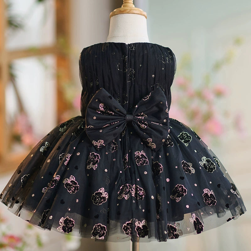 Black Girls Christmas Dress - Elegant Princess Party Gown for Kids | Holiday Photo Shoot, Pageant & Special Occasion Wear
