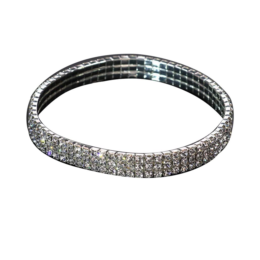 PULABO Elegant Crystal Rhinestone Anklet - Stretch Elastic Ankle Bracelet for Women | Durable & Comfortable Foot Jewelry | Perfect for Parties, Weddings & Beach Vacations