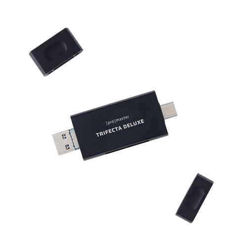 Promaster Trifecta Deluxe UHS-II SD & Micro SD Card Reader - High-Speed USB 3.0 Memory Card Adapter for Photographers, Videographers & Content Creators