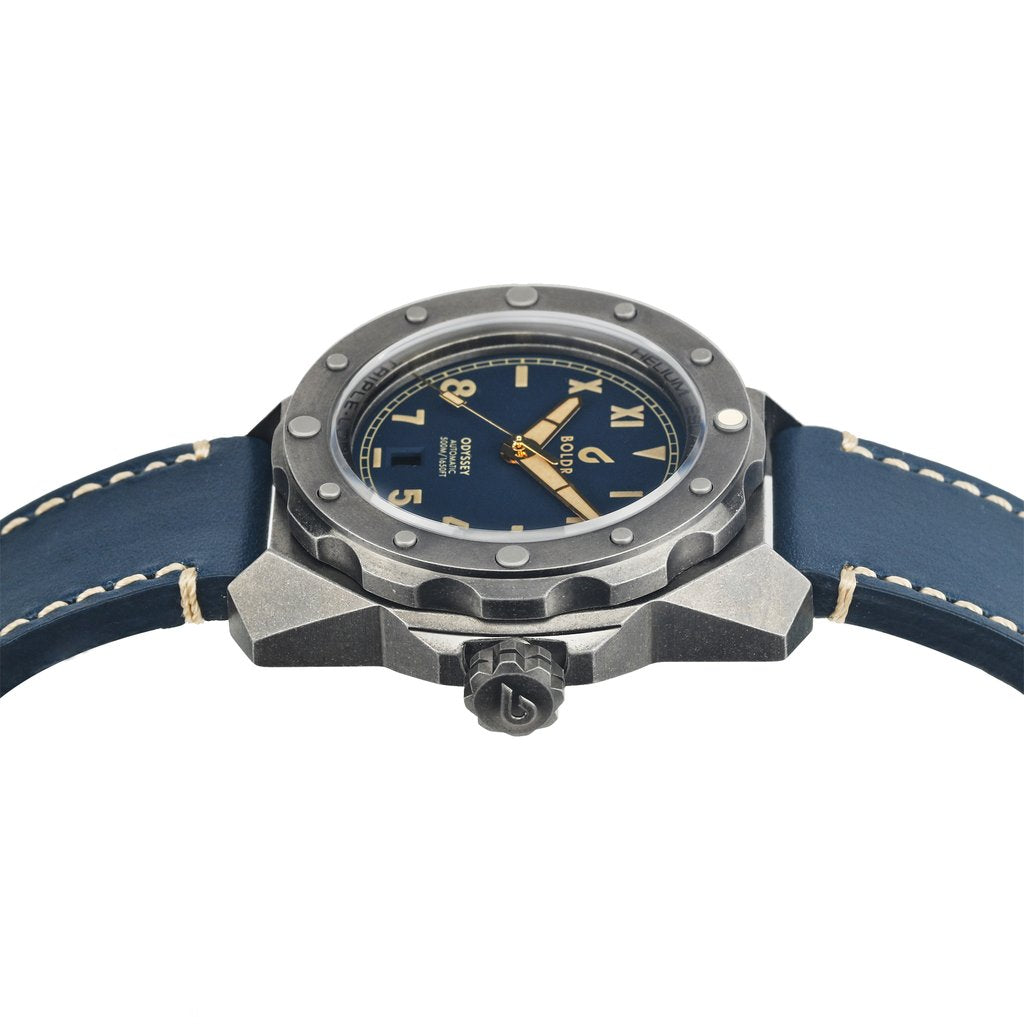 BOLDR Odyssey Cali Navy Dive Watch - Waterproof Men's Automatic Watch for Diving, Swimming & Outdoor Adventures