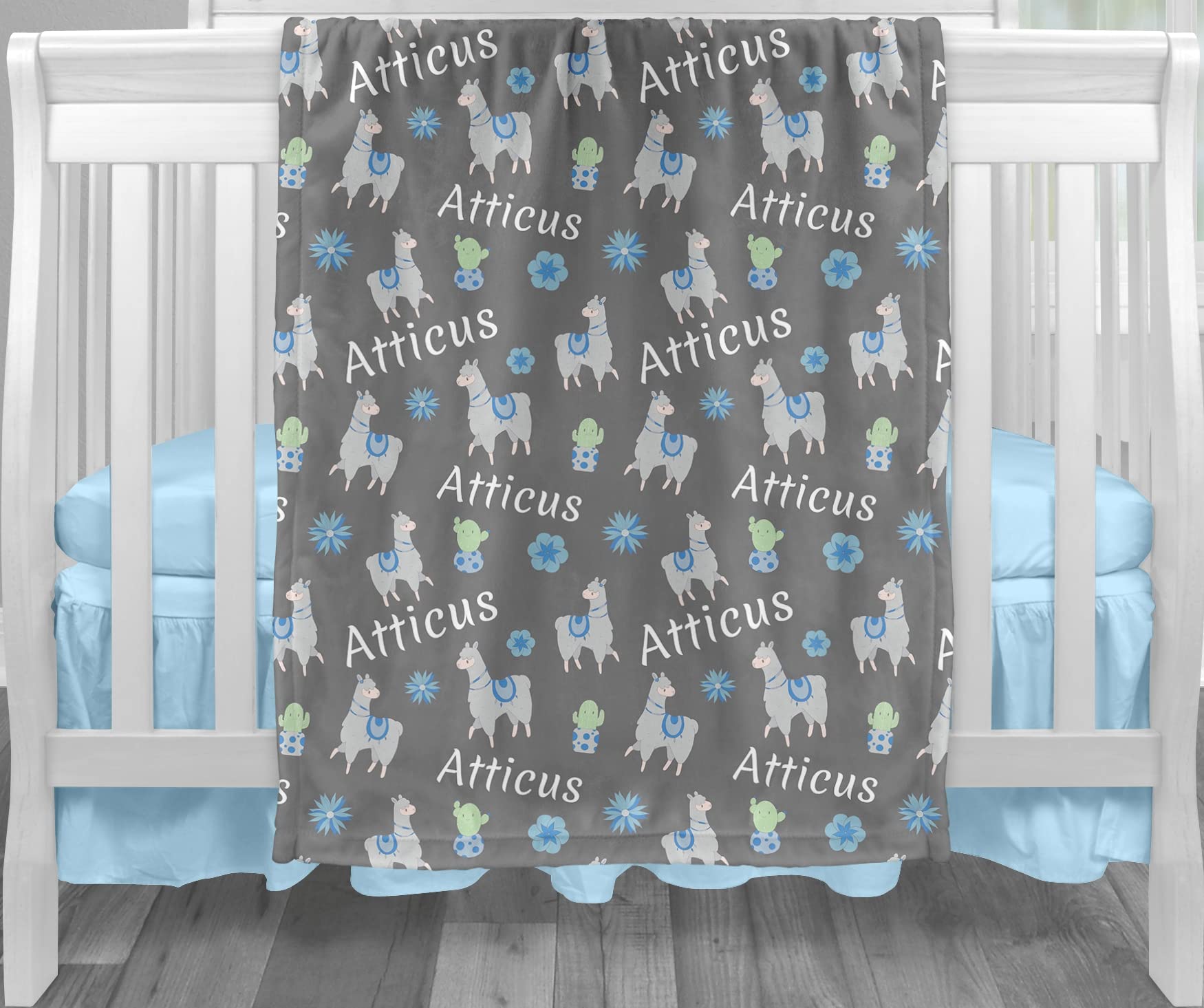 Custom Baby Blankets with Name - Personalized Llama & Cactus Design for Boys & Girls | Soft Unisex Baby Shower, Birthday & Christmas Gift for Newborns, Infants & Toddlers | Perfect for Nursery, Travel & Photo Shoots