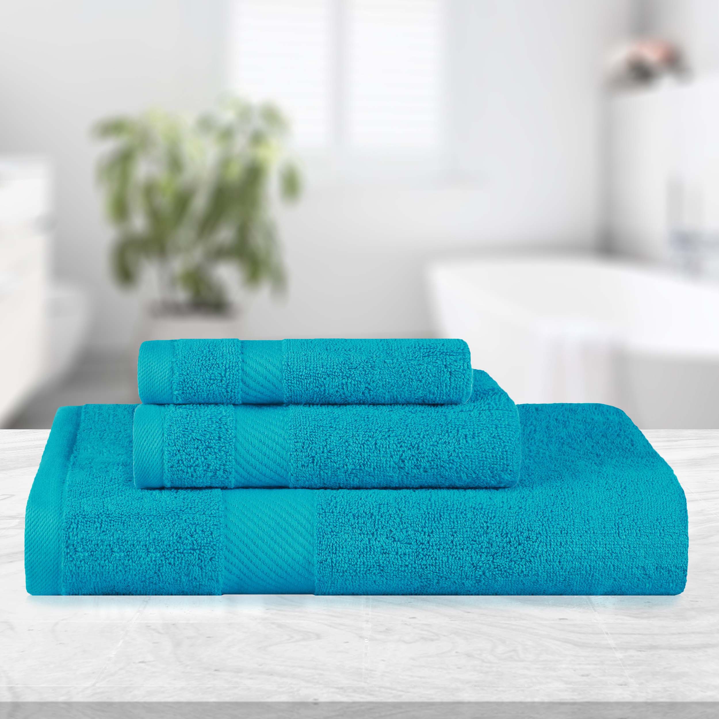 Premium Egyptian Cotton Quick-Drying 3-Piece Bath Towel Set - Ultra Soft & Absorbent for Spa, Gym & Luxury Home Use