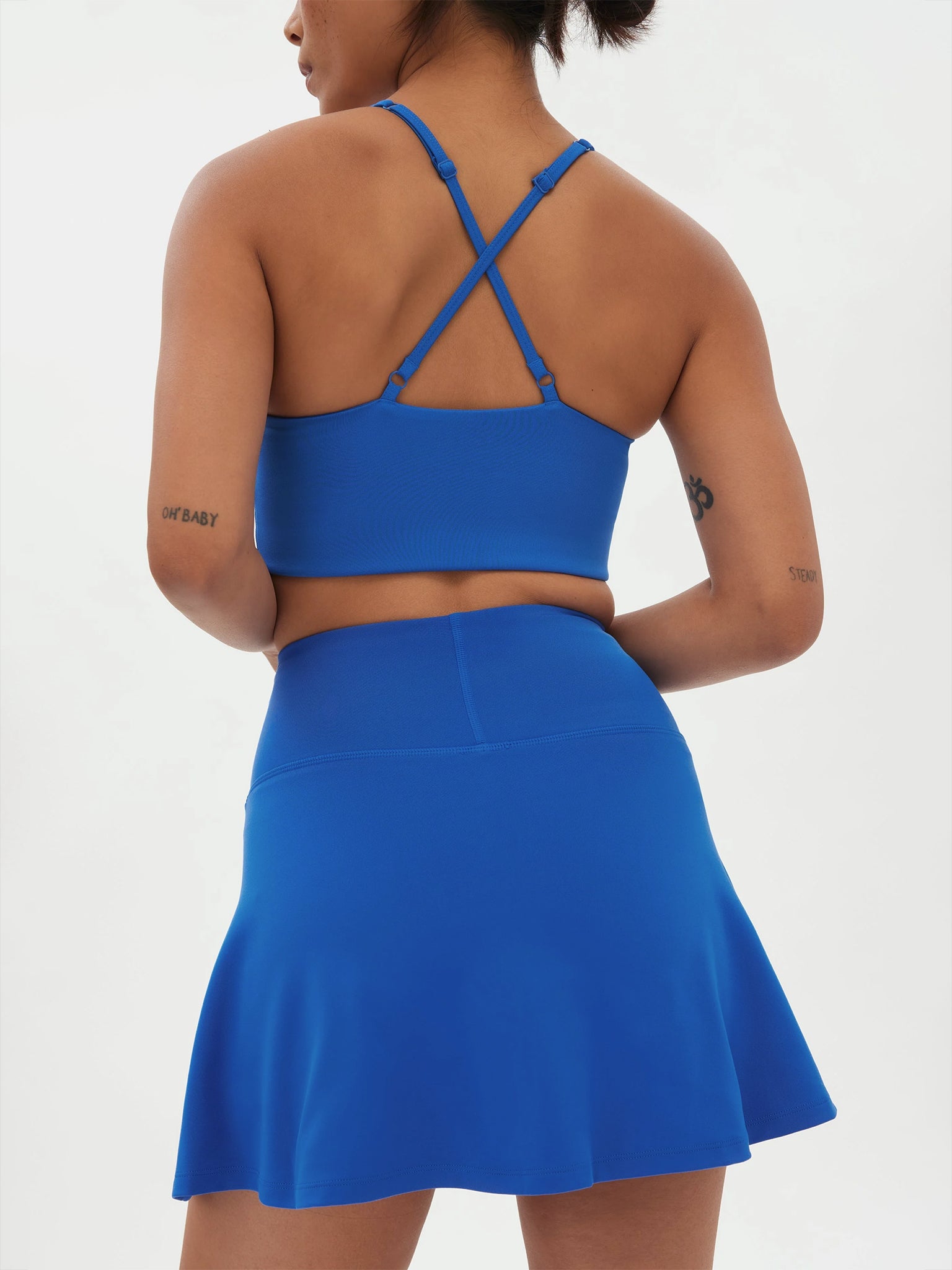 Girlfriend Collective Float Flounce Skort - High Waisted Tennis Skirt with Pockets | Ultramarine Blue | Perfect for Yoga, Running & Casual Wear