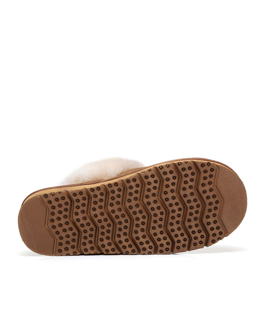 Women's UGG Fuzzy Slippers - Cozy Indoor/Outdoor House Shoes with Soft Fleece Lining for Winter Comfort - Perfect for Lounging at Home, Running Errands & Cold Weather Wear