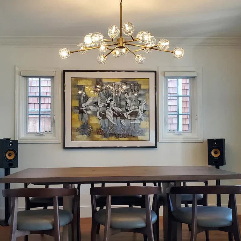 Crystal Ball Glass Round Chandelier 60