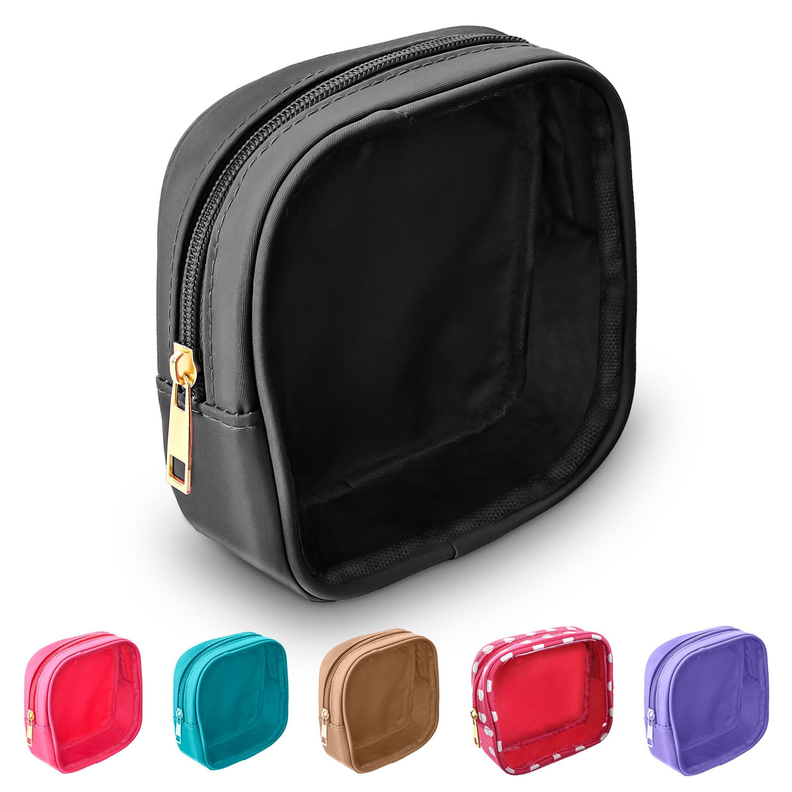 EDLEYA Mini Clear Travel Makeup Bag - Nylon PVC Cosmetic Organizer for Purse & Toiletries | Perfect for Travel & Daily Use