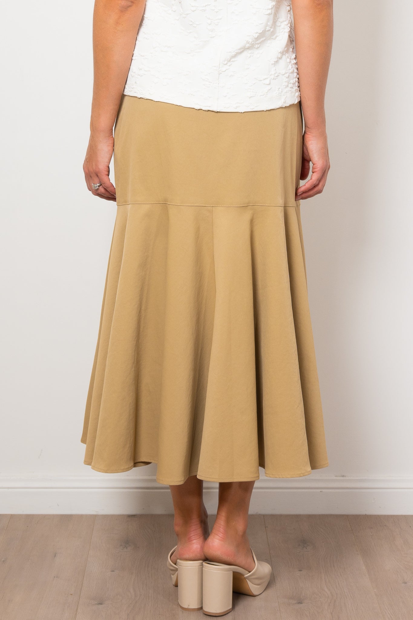 Mela Purdie Bell Skirt - Stretchy Chintz Fabric, Flared A-Line Design for Women - Perfect for Office Wear, Parties & Casual Outings