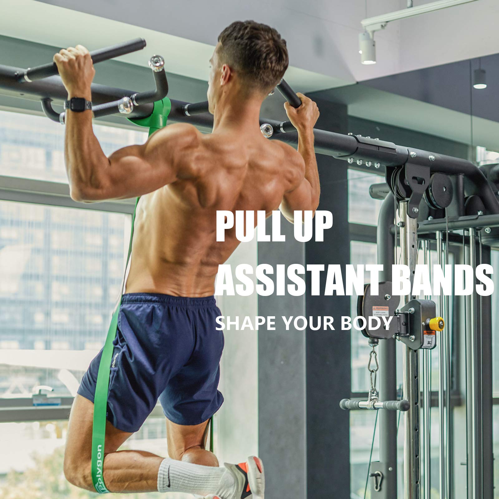 Polygon Pull Up Assist Resistance Bands – Heavy Duty Exercise Loop Bands for Strength Training, Powerlifting & Physical Therapy | Perfect for Home Workouts, Muscle Toning & Body Stretching | Ideal for CrossFit, Gym & Rehabilitation Exercises