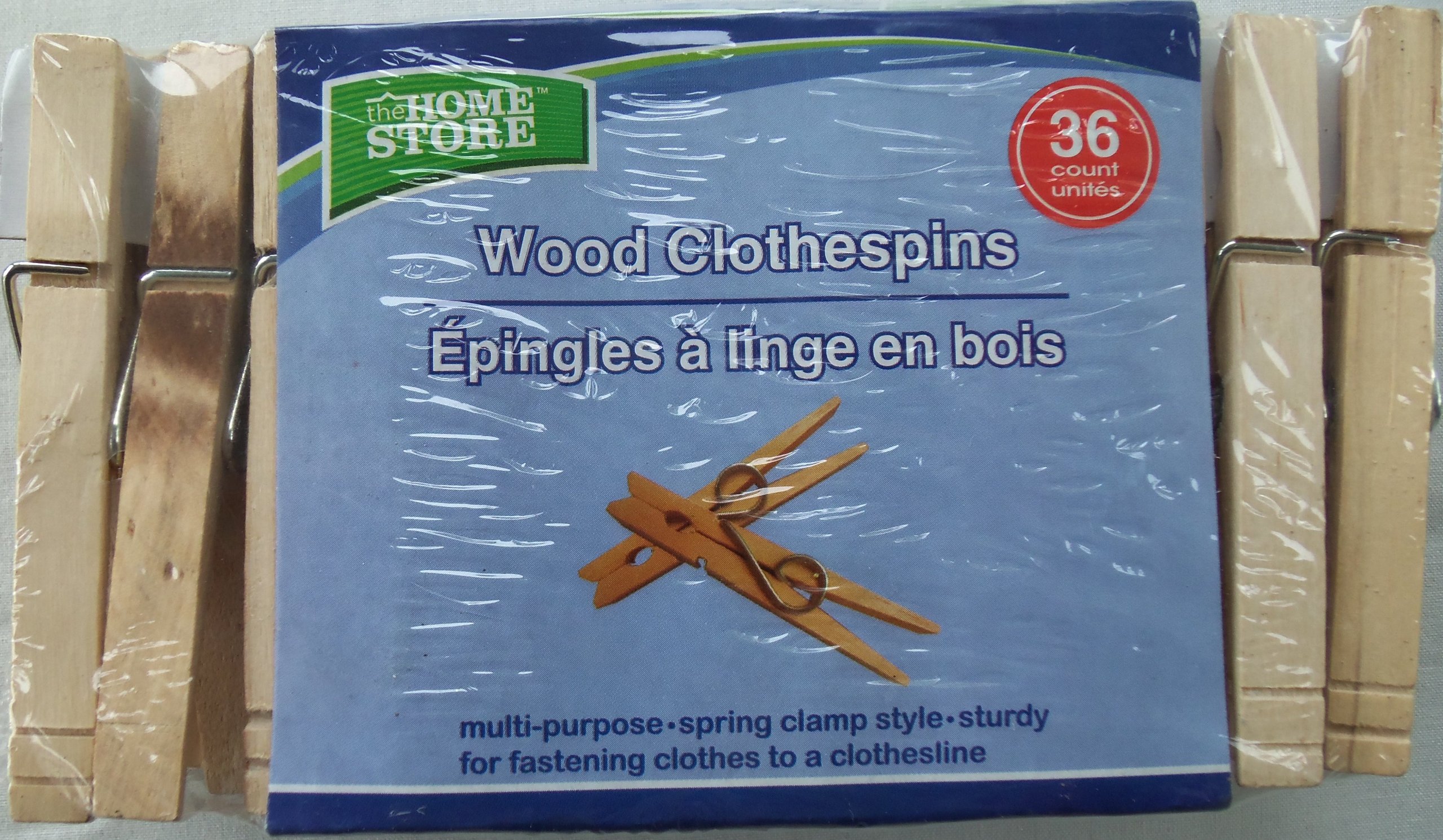 Premium Wooden Clothespins - 36 Pack for Laundry, Drying Clothes & DIY Crafts | Durable Wood Clips for Hanging Garments, Photos & Home Decor