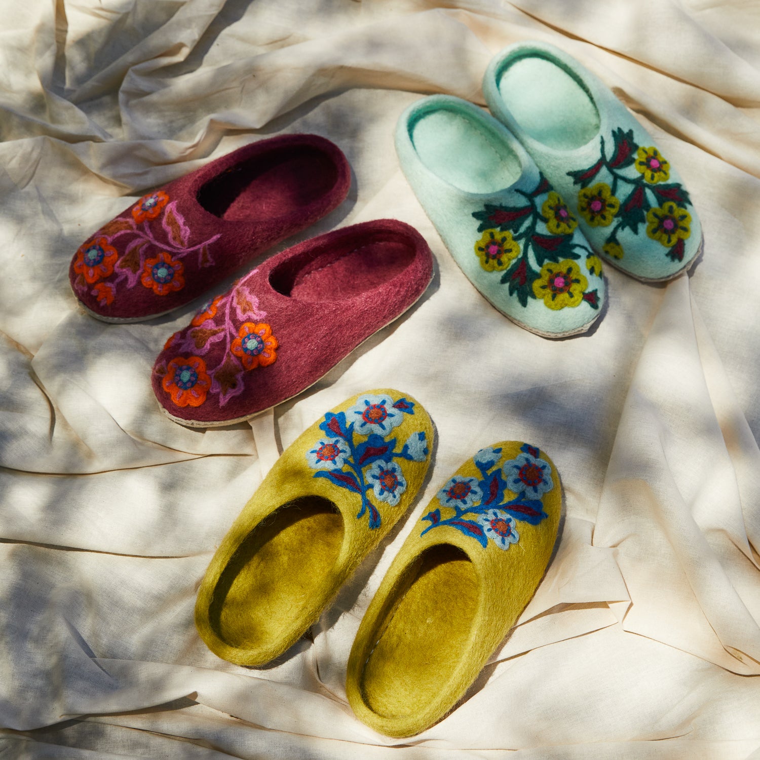 Marie Felt Slippers for Women - Soft & Comfortable Jade Green House Shoes - Perfect for Indoor Relaxation, Spa Days & Cozy Home Wear