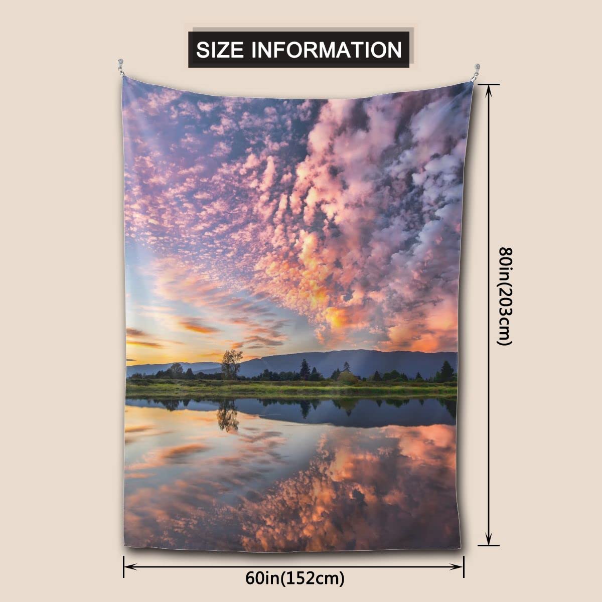 Custom Wall Tapestry - Personalized Photo & Text Backdrop - 80x60 Inch Vertical Wall Hanging Decor for Wedding, Bedroom & Living Room - Made to Order Home Decor (203x152 cm)