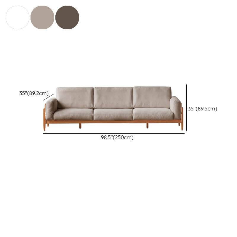 Minimalist 3-Seater Sofa in White, Olive Green & Sepia - Modern Solid Color Couch for Living Room, Lounge & Small Spaces