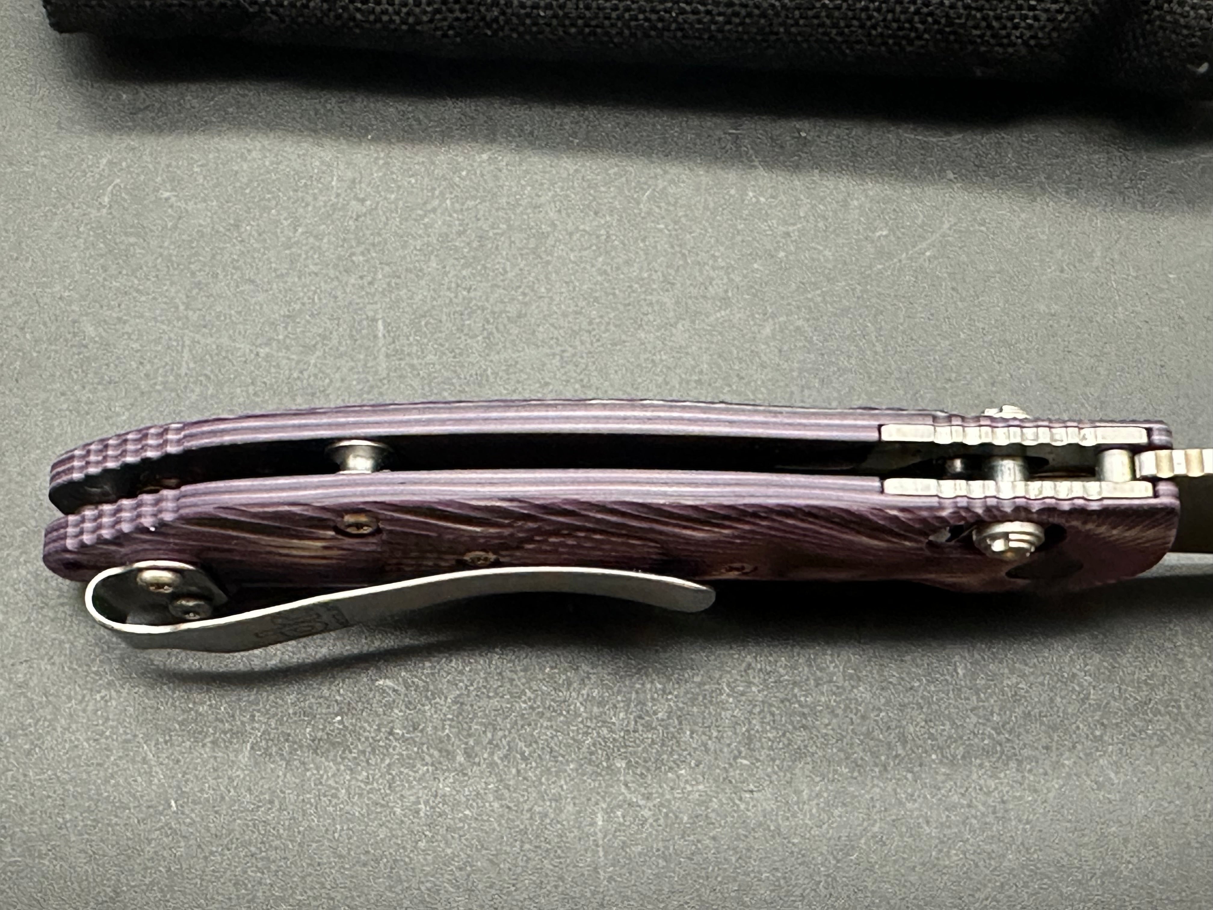Hogue Doug Ritter Mini RSK MK1 G2 Knife - Exclusive Mascus Purple G10 Handle & Stonewashed Blade - Perfect for EDC, Outdoor Adventures, and Tactical Use