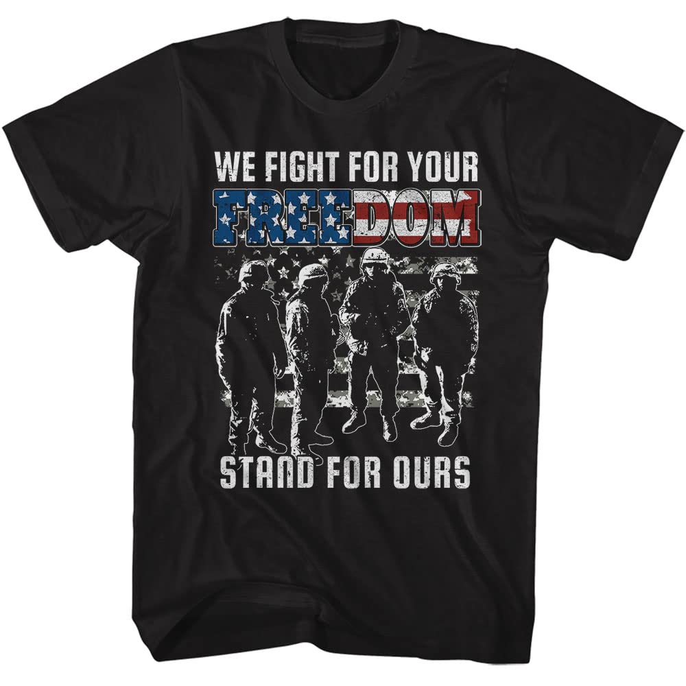 US Army 'We Fight for Your Freedom' Graphic T-Shirt - Patriotic Military Tee for Men & Women - Casual Wear, Veterans Day, Independence Day Celebration