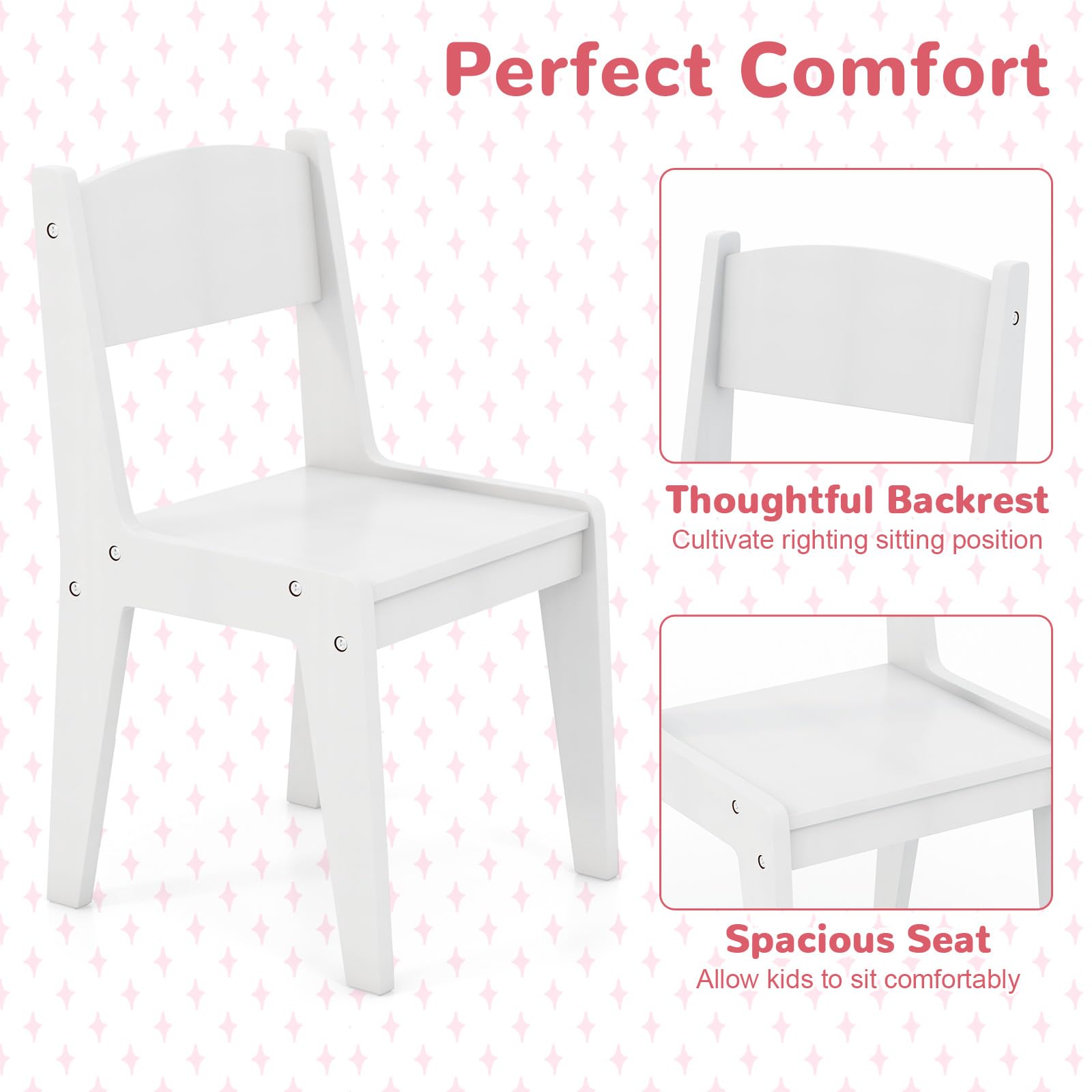 HONEY JOY Kids Vanity Set with LED Lights & Mirror - White Wooden Princess Makeup Dressing Table with Stool & Storage Cabinet - Pretend Play Dress Up Vanity for Little Girls - Perfect for Birthday Gifts & Bedroom Decor