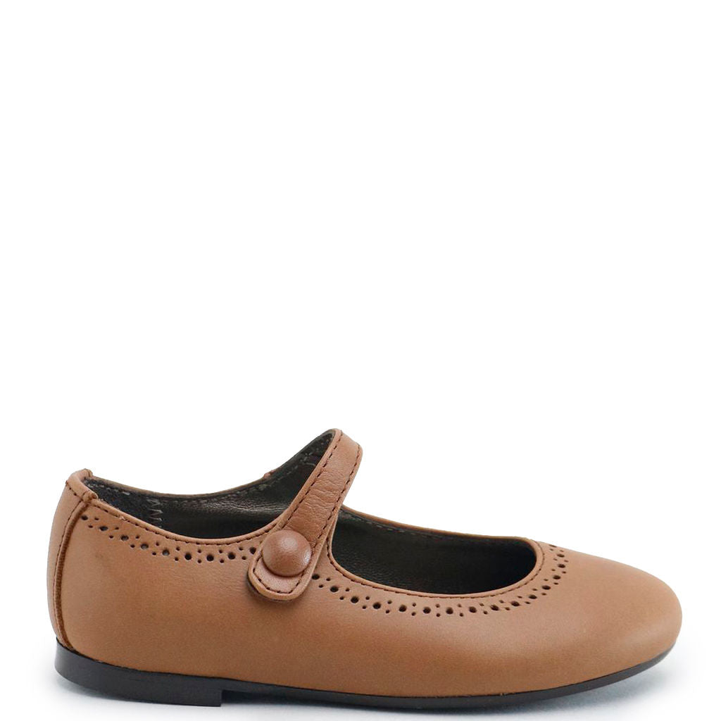 Papanatas Latte Perforated Mary Jane Shoes - Comfortable & Stylish Women's Flats for Casual Wear, Office & Date Night