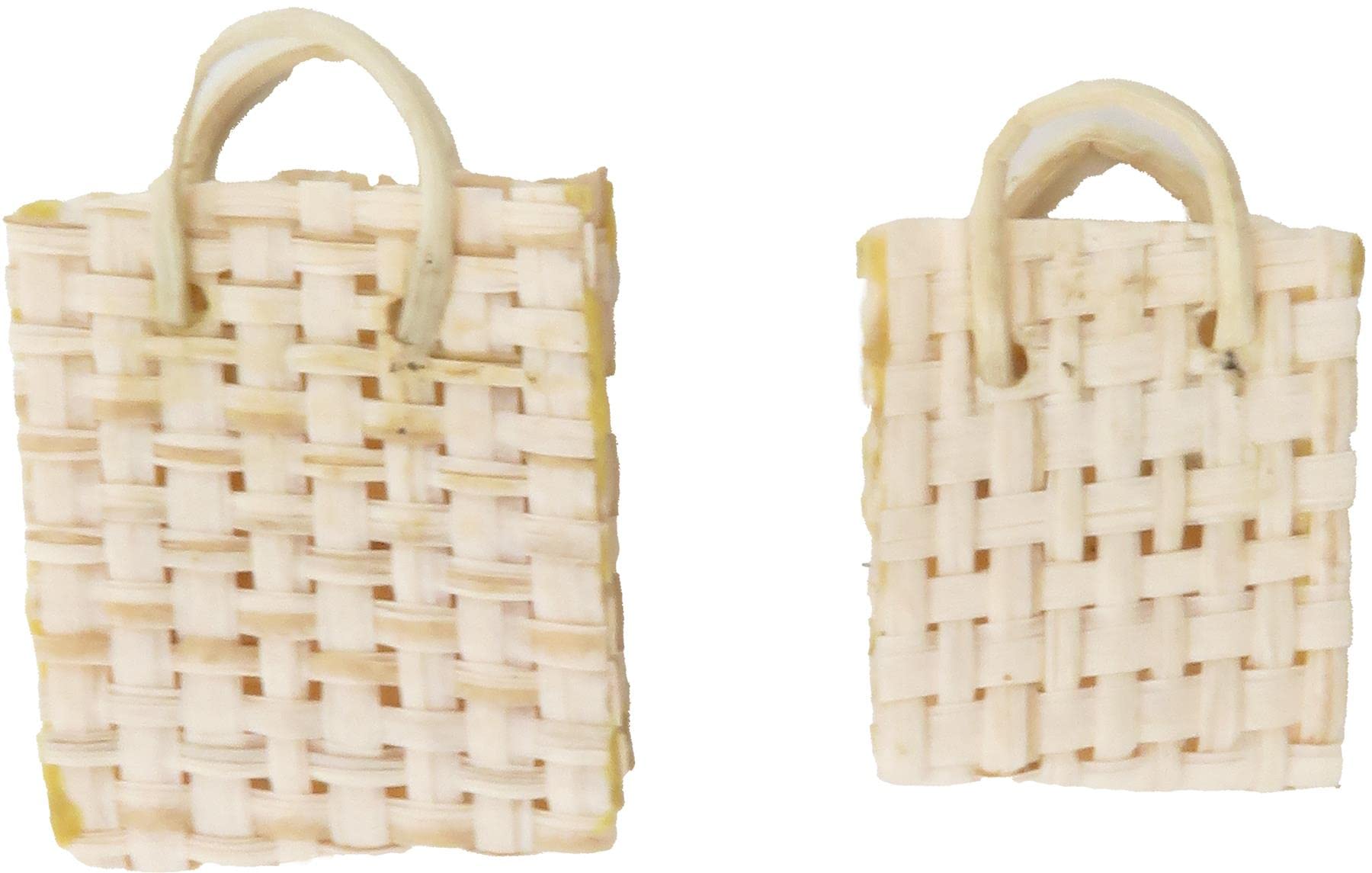 Melody Jane Dollhouse Miniature Straw Woven Shopping Bag - Tiny Market Basket Purse Accessory for Dolls Houses & Collectors - Perfect for Doll Store Displays & Pretend Play Scenes