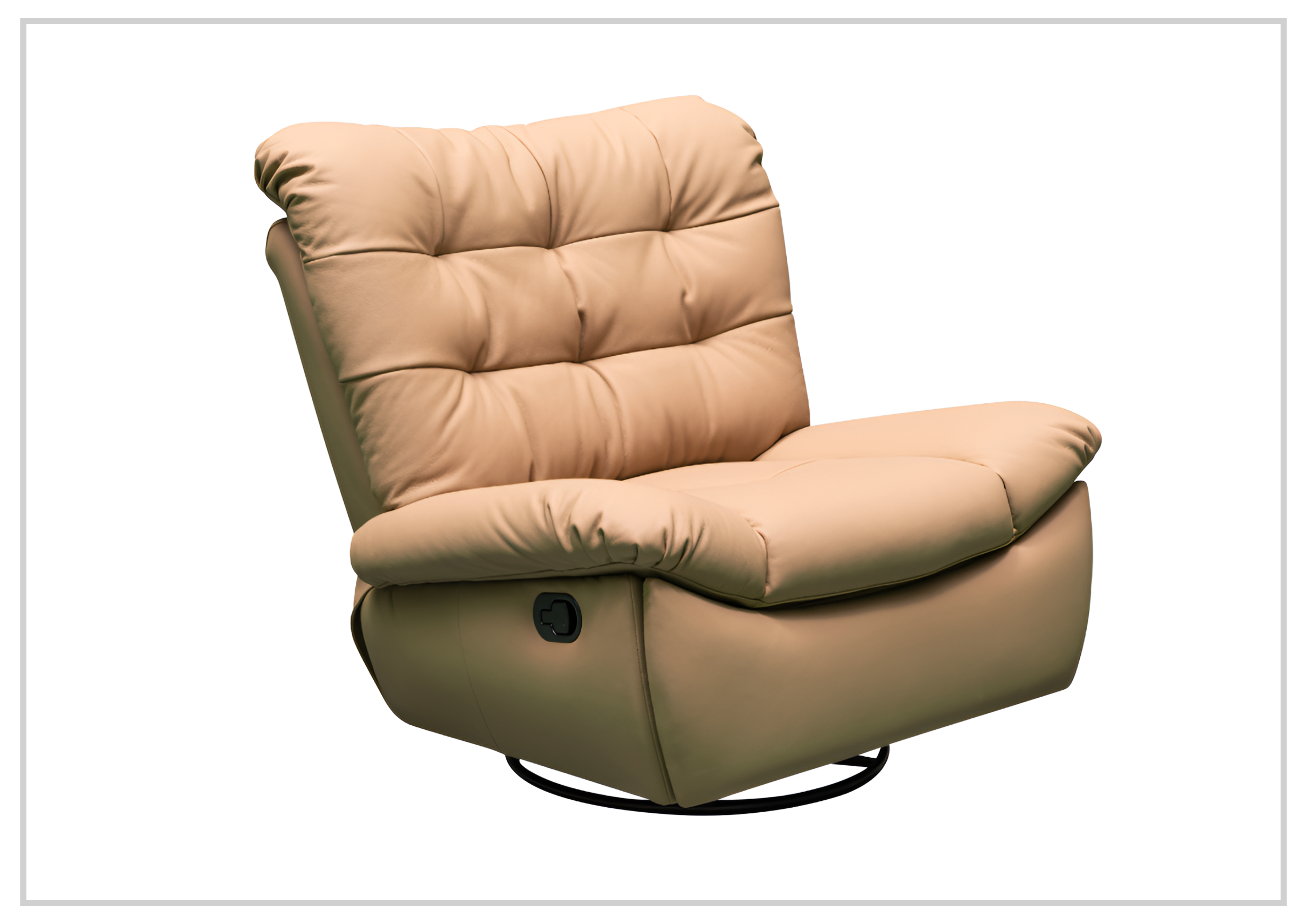 Klaussner Celina Swivel Glider Leather Manual Recliner Chair with Cushion Arms - Comfortable Living Room Seating for Relaxing & Reading