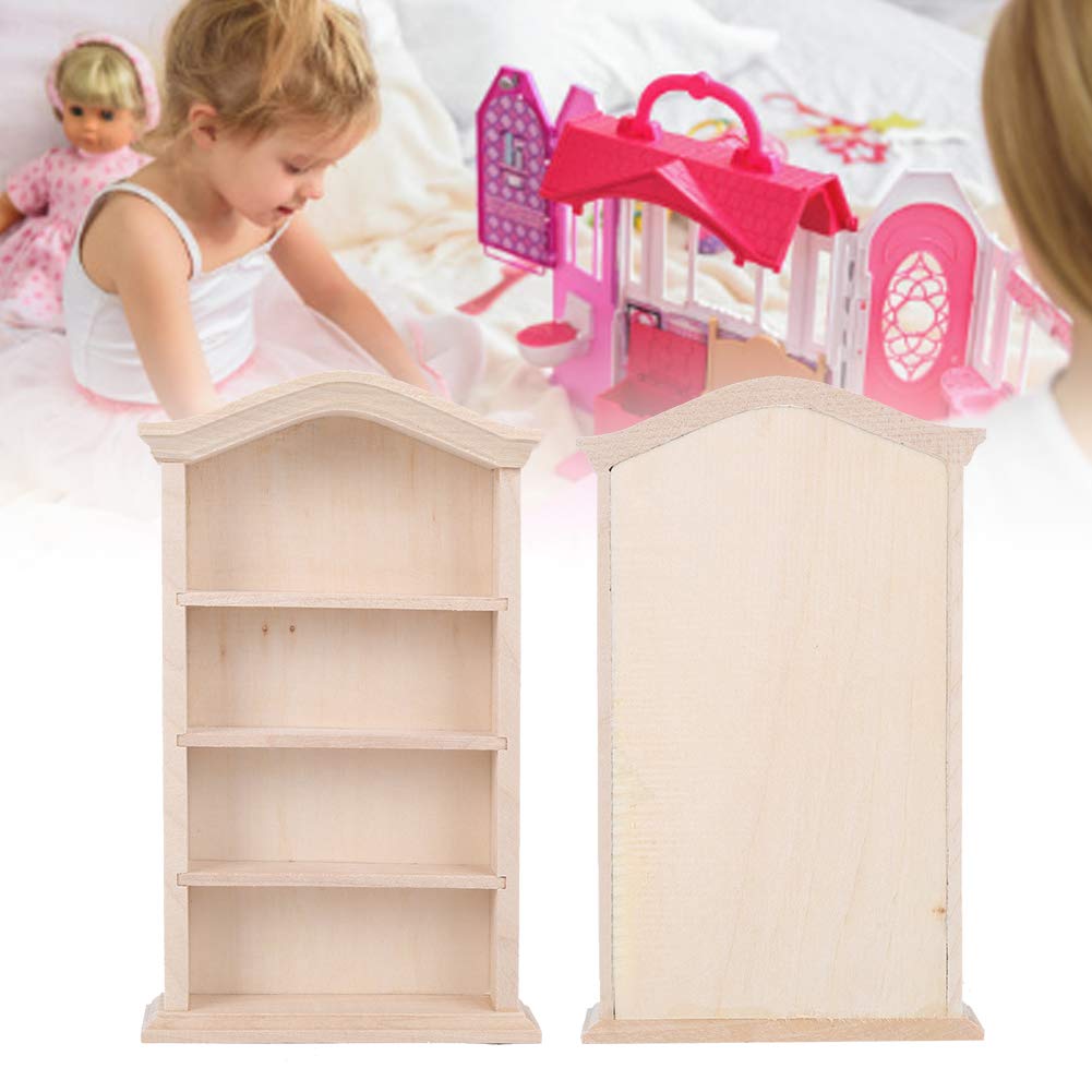 1:12 Scale Miniature Wooden Bookshelf for Dollhouse - Doll Furniture Accessory, DIY Dollhouse Decor, Perfect for Collectors & Kids Playroom Display