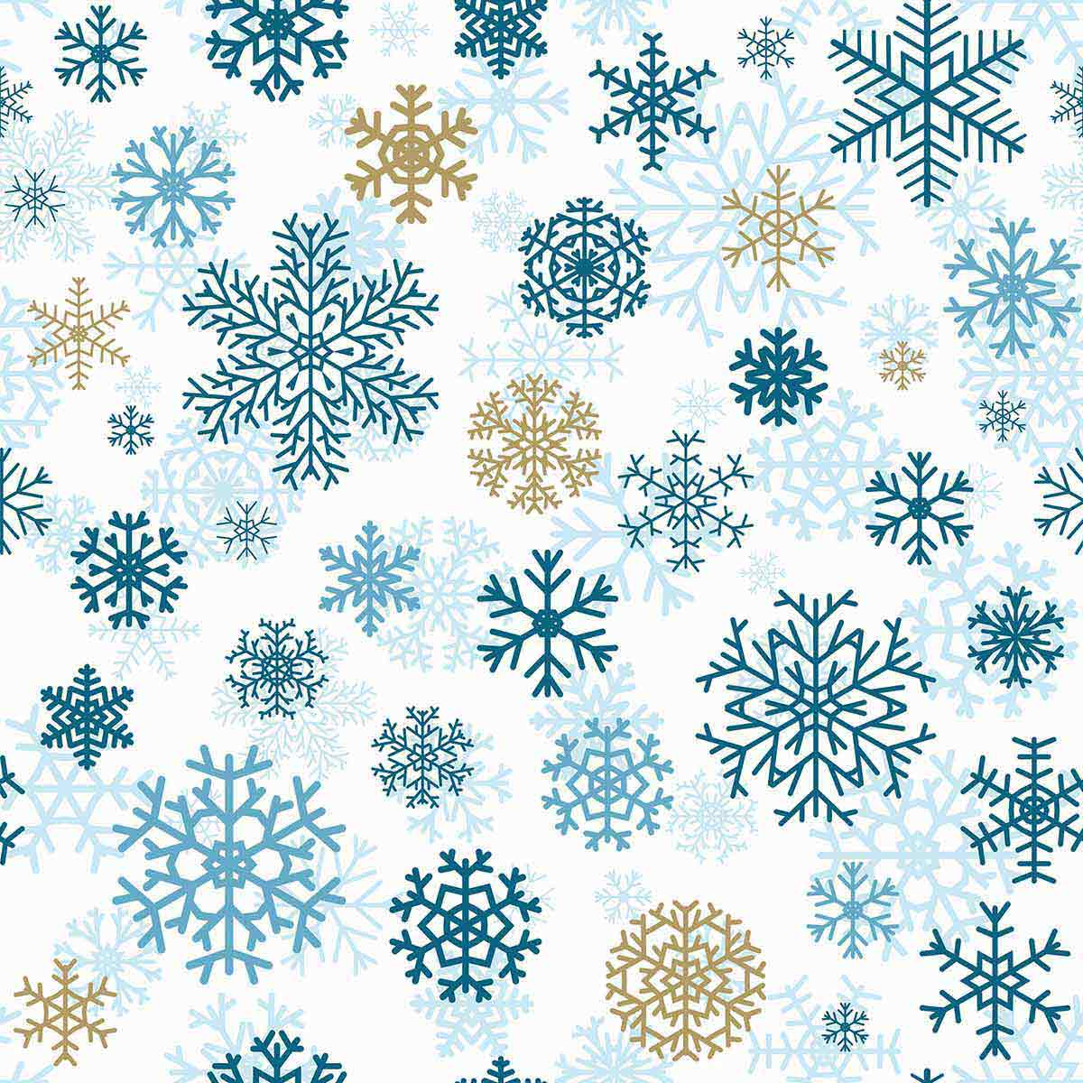 Blue Snowflake Peel and Stick Removable Wallpaper - Self-Adhesive Decorative Vinyl for Bedroom, Nursery & Holiday Decor
