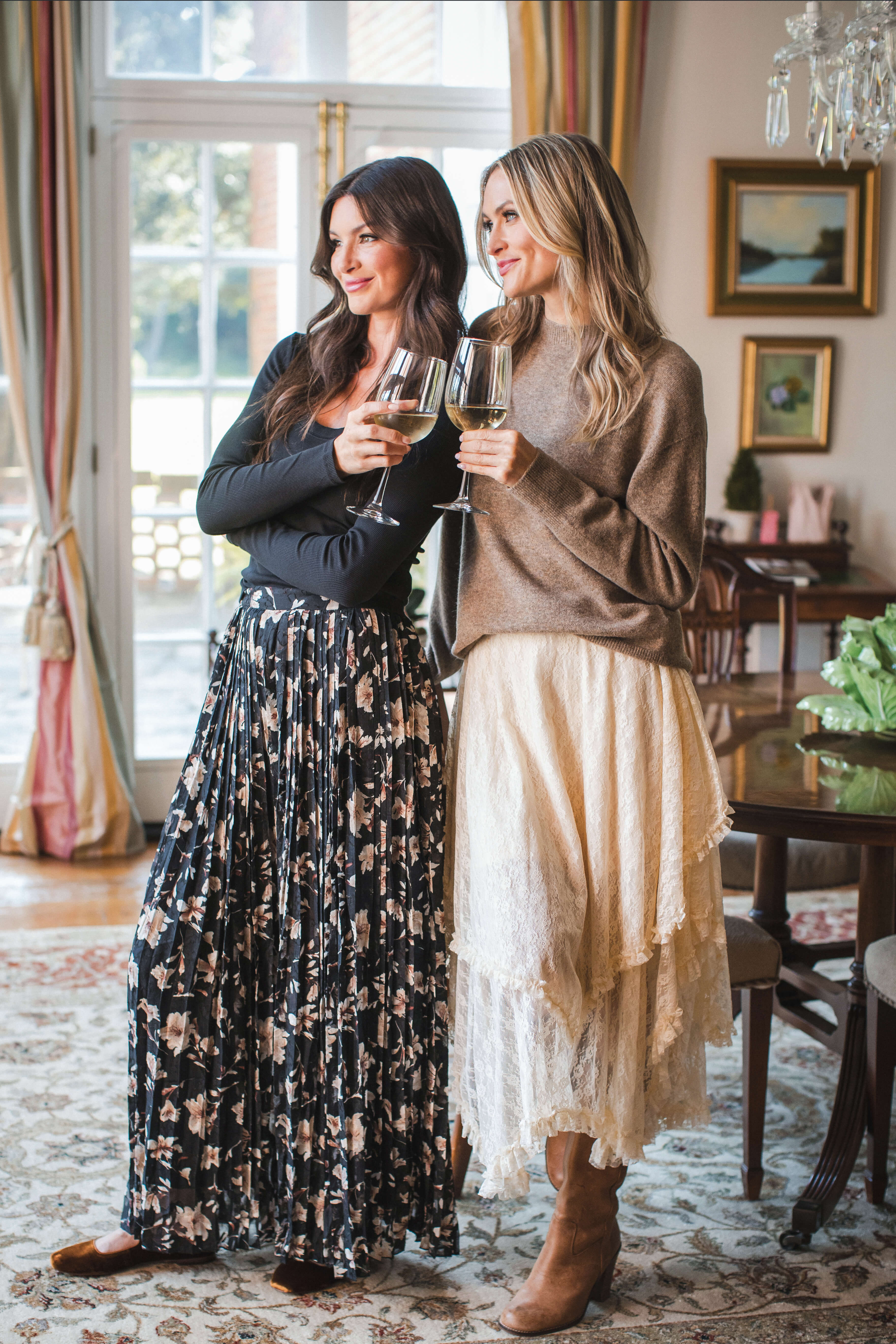 By Together Floral Pleated Pants for Women - High Waisted Wide Leg Palazzo Trousers - Boho Chic Summer Vacation Outfit for Beach, Party & Casual Wear