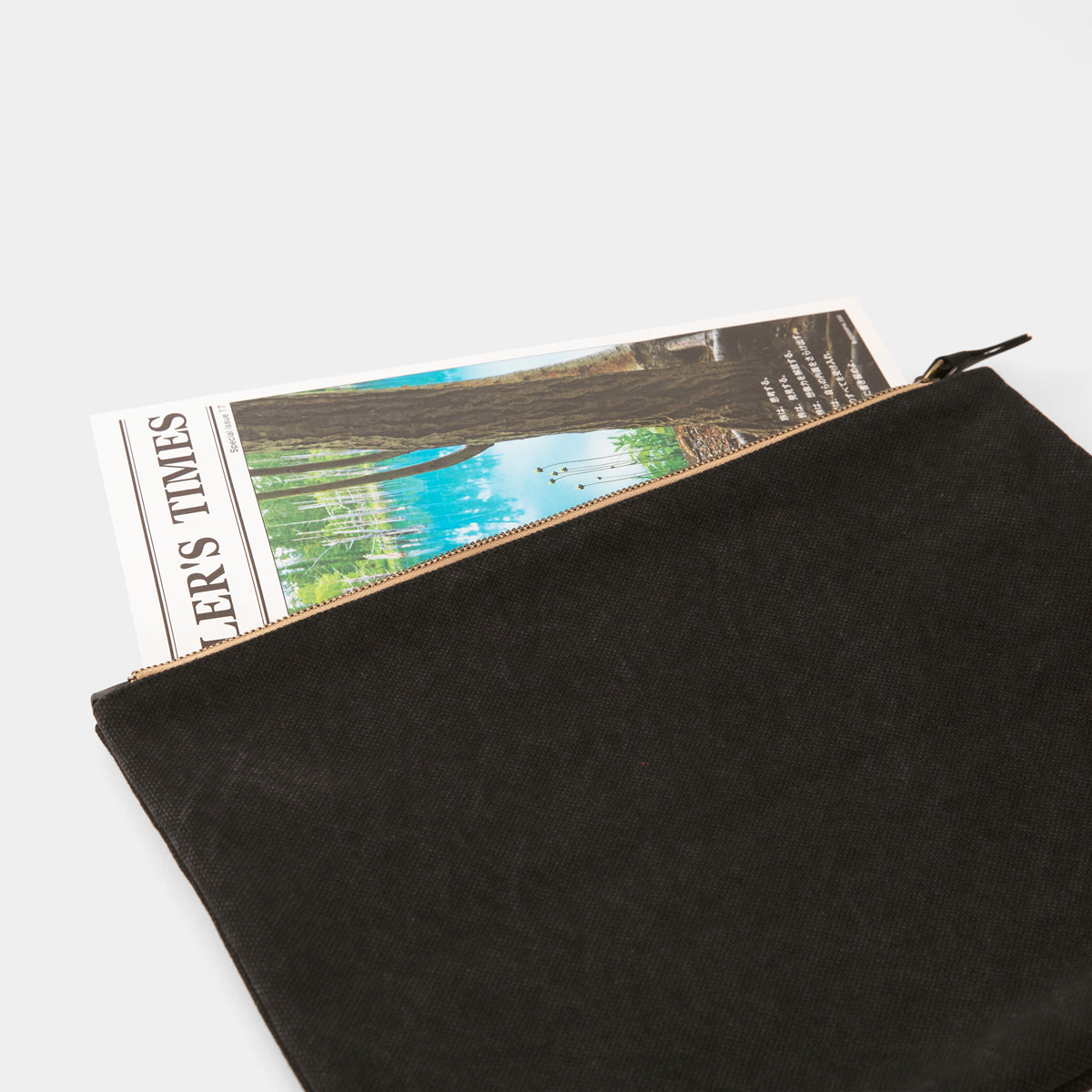 Premium TRAVELER'S COMPANY Canvas Pouch - Large Size in Black | Durable Travel Organizer for Passport, Wallet & Accessories | Perfect for Business Trips & Daily Commute