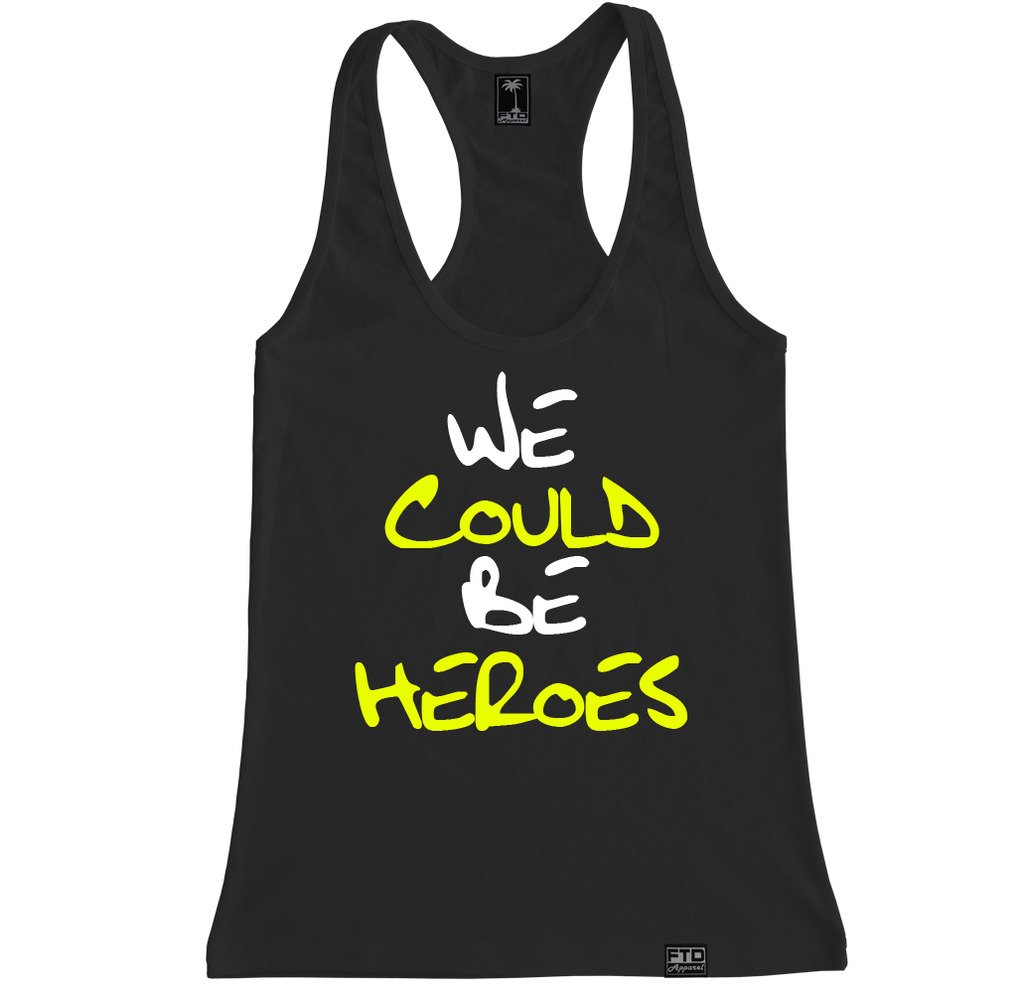 FTD Apparel Women's We Could Be Heroes Racerback Tank Top - Soft Athletic Workout Shirt for Yoga, Running & Gym - Comfortable Sleeveless Women's Activewear