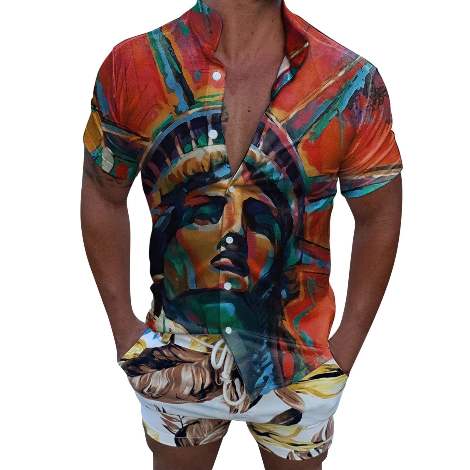 Boys' Lightweight Short Sleeve Printed Shirt - Summer Beach Fashion Top for Spring & Casual Wear | Perfect for Outdoor Activities, Vacations & School