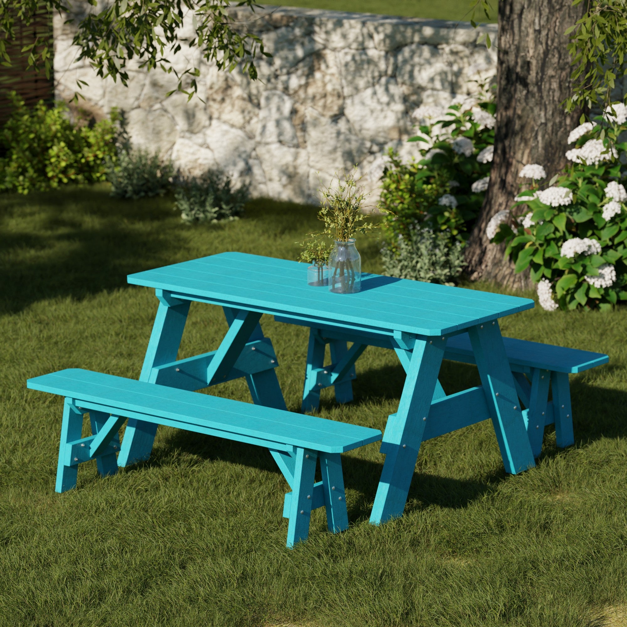 Heritage 72-Inch Outdoor Picnic Table with Detachable Benches - Perfect for Backyard BBQs, Camping & Family Gatherings