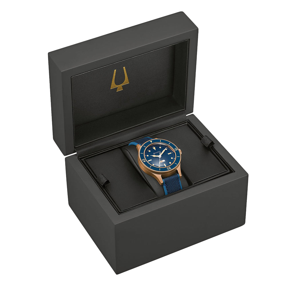 MIL SHIPS Bronze Special Edition 41mm Blue Dial Men's Watch with Leather Strap - Perfect for Diving, Casual Wear & Luxury Gift Giving
