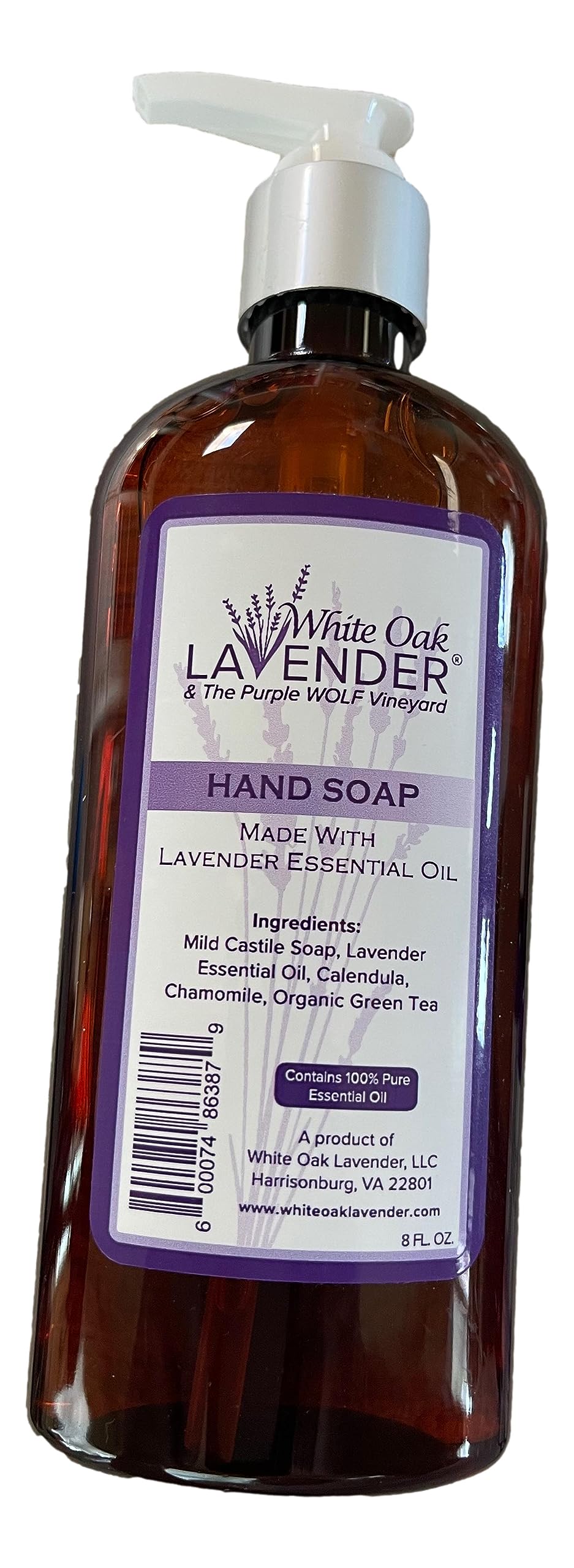 Natural Lavender Hand Soap - Moisturizing & Antibacterial - Refillable Pump Bottle for Bathroom, Kitchen & Office Use