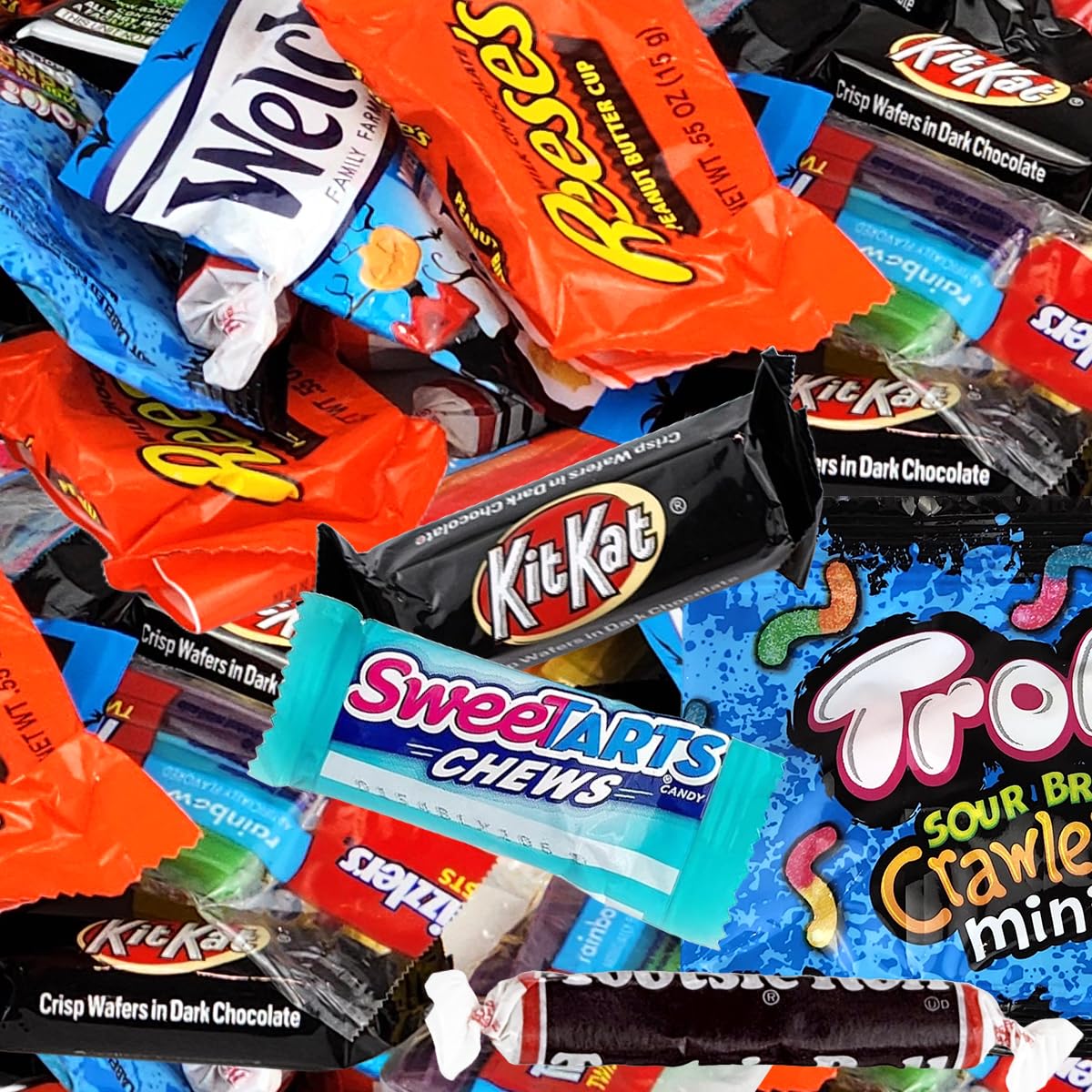 Bulk Individually Wrapped Assorted Candy Mix - Fun Size Chocolate Variety Pack with Kit Kat, Dots & Welch's - 5 LB Box for Halloween, Parties, Office Treats & Gift Baskets