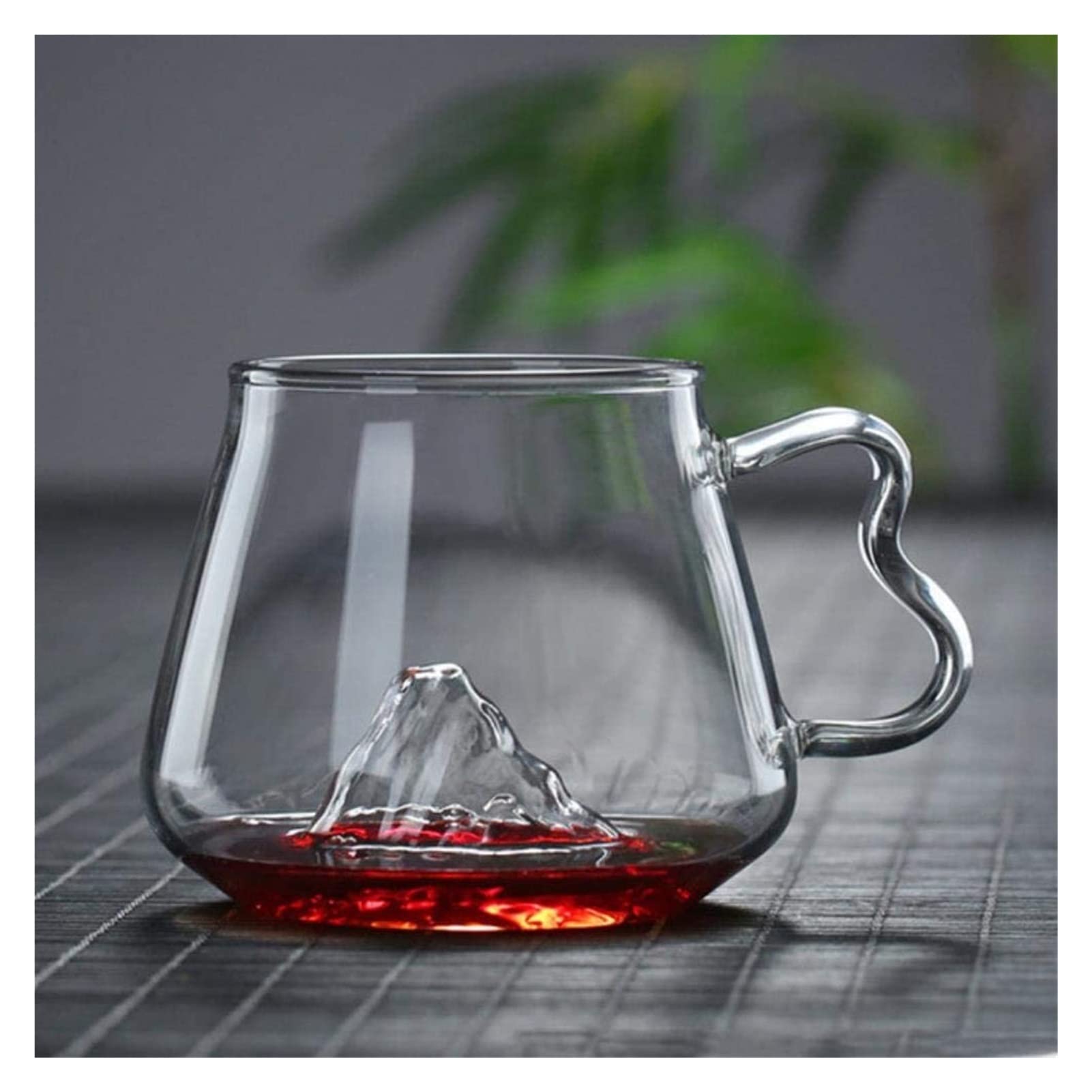 Premium Mount Fuji Glass Cup Set - Wine Glass, Coffee Cup, Champagne Flute, Tea Mug, Whiskey Glass - Ideal for Cocktails, Beer, Milk, Lemon Juice - Perfect Gift for Drinkware Lovers (With Handle) - Great for Parties, Home Bar, Dining & Gifts