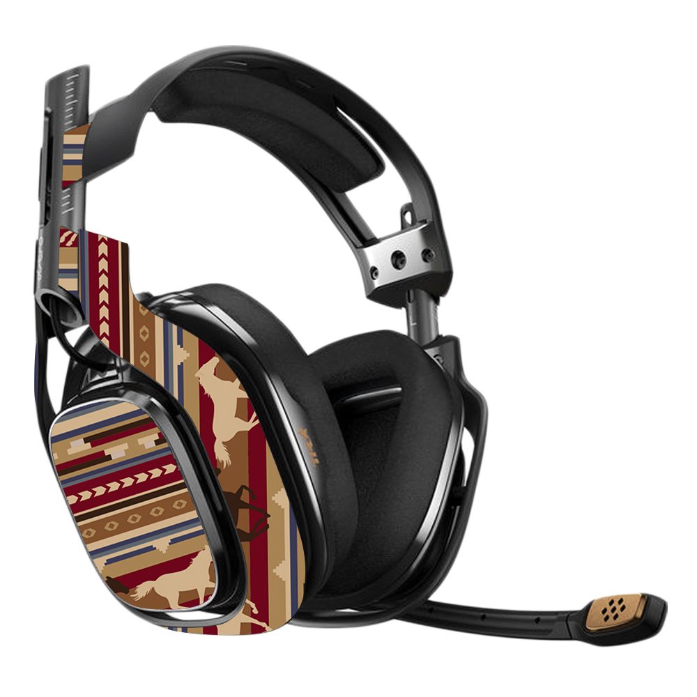 Astro A40 3rd Gen Gaming Headset Skin - Western Horses Design | Durable Vinyl Decal Wrap | Easy to Apply & Remove | Made in USA | Perfect for Gaming, Streaming & Headset Protection
