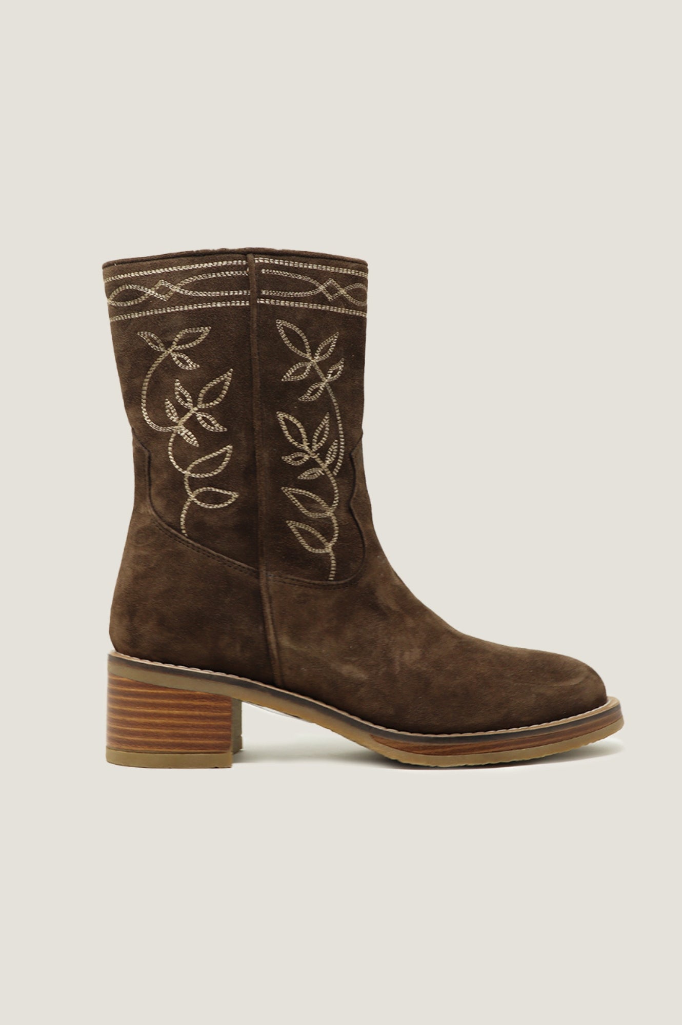 ALPE Ella Suede Boots for Women - Chocolate Brown Ankle Boots with Block Heel | Perfect for Fall, Winter & Casual Outfits