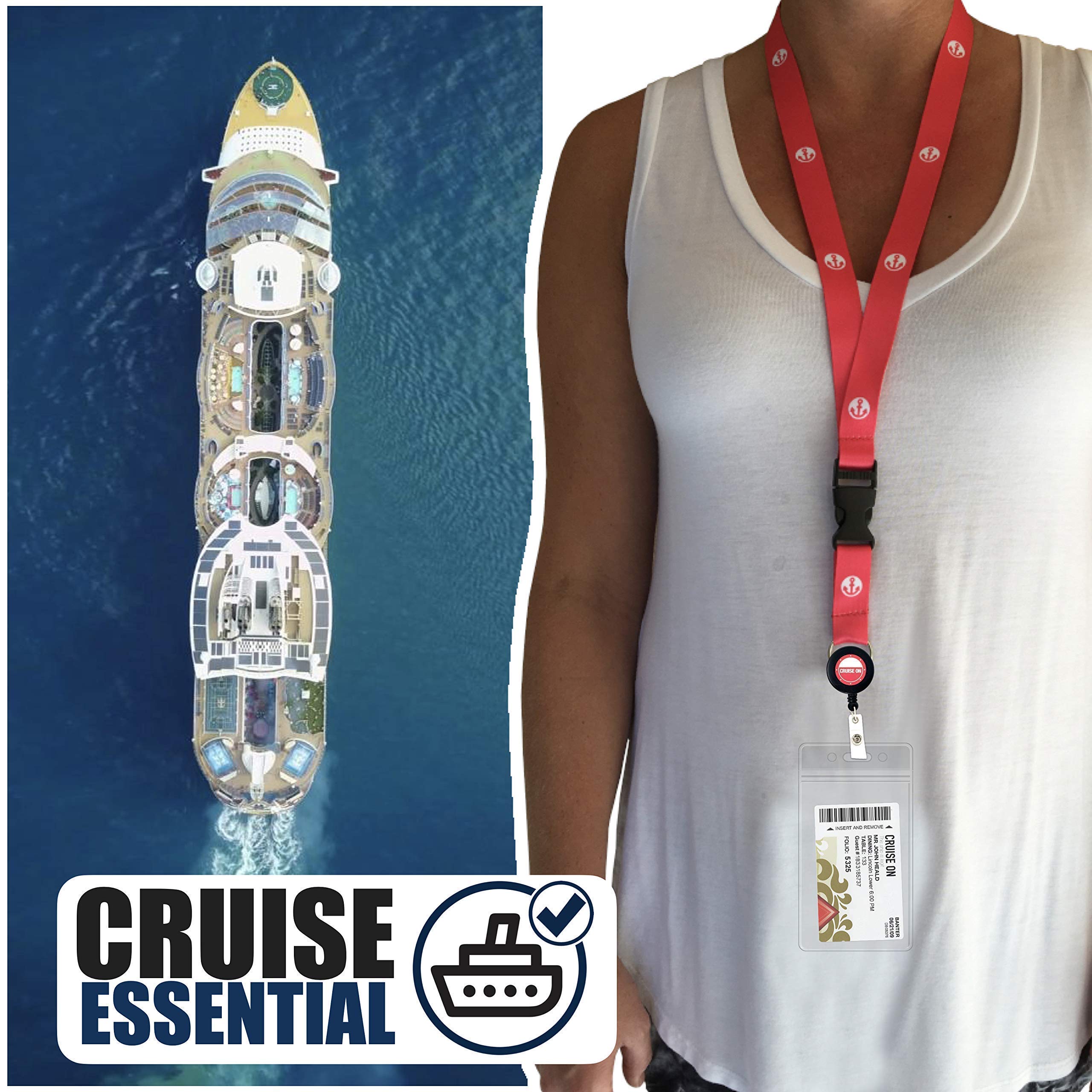 Cruise Lanyards with ID Holder & Towel Bands for Travel