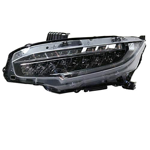 Compatible with 2016-2021 Honda Civic North America Built LED Headlight Assembly - Left Driver Side (Bulb Included) - Perfect for Night Driving & Enhanced Visibility