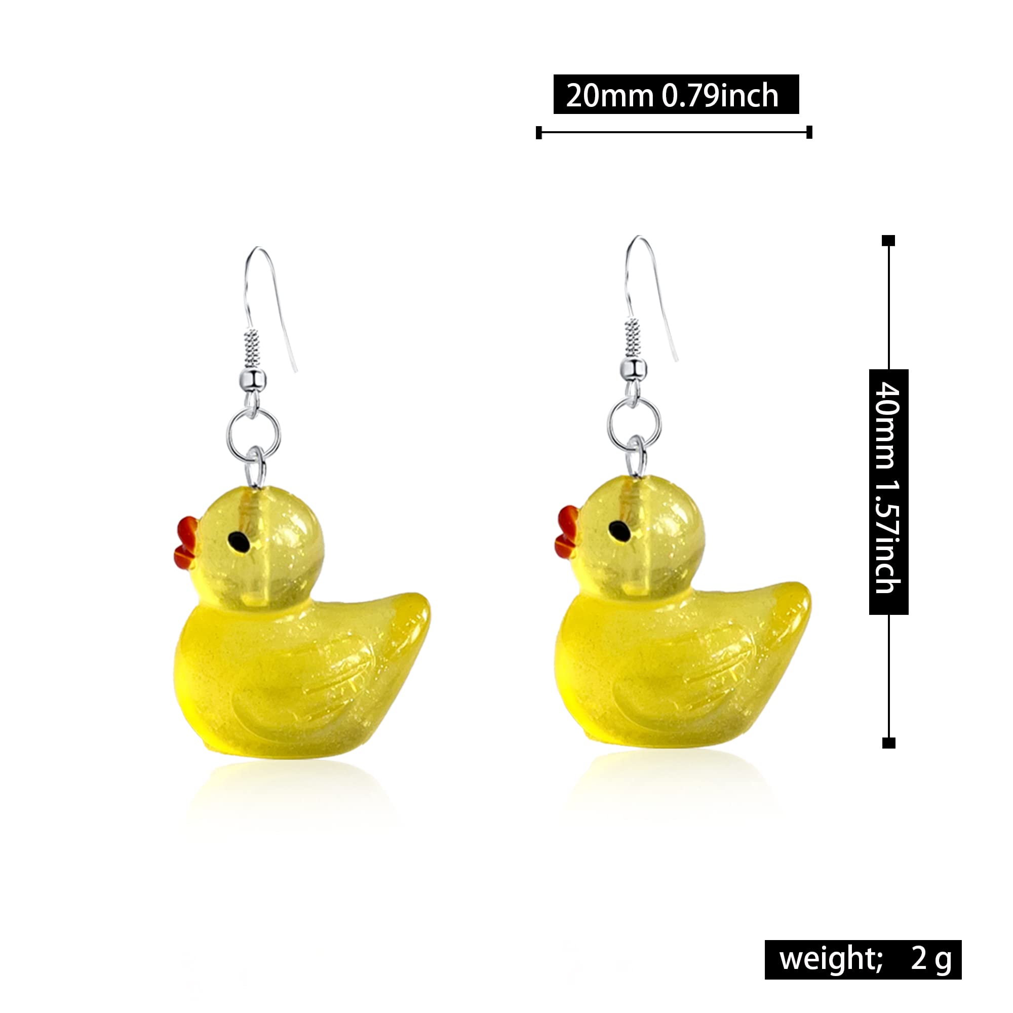 5 Pairs Cute Duck Dangle Drop Earrings - Funny Resin Duck Pendant Jewelry for Women | Indie Aesthetic Creative Personalized Gift | Perfect for Casual Wear, Parties & Gifts